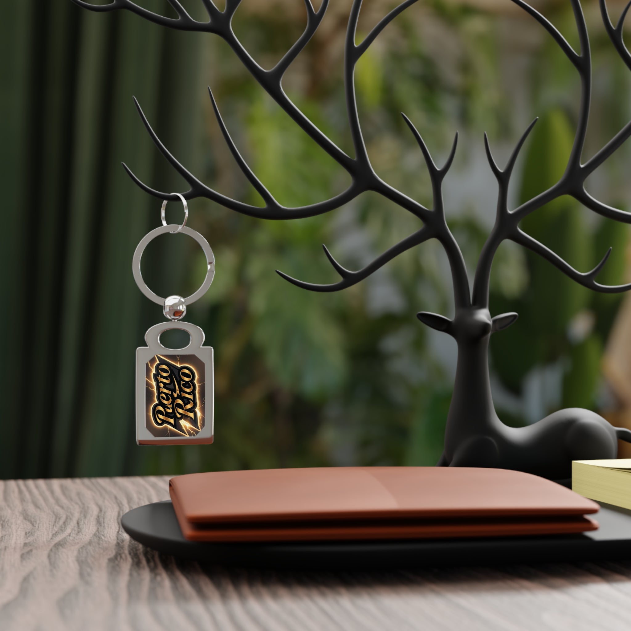 Puerto Rico Retro Logo Keyring — Vintage Island Souvenir Keychain