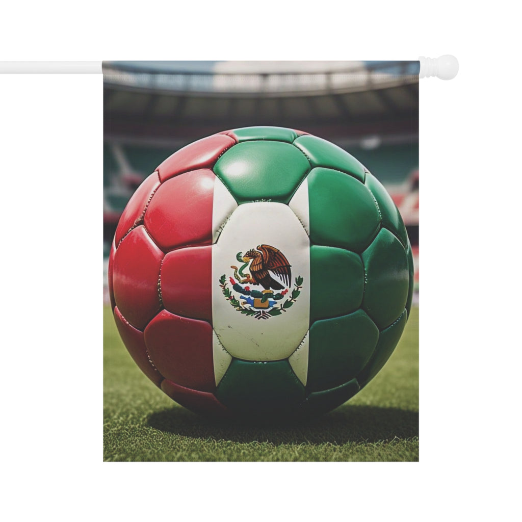Mexico Soccer Ball Garden Flag - Mexican Football Stadium House Banner