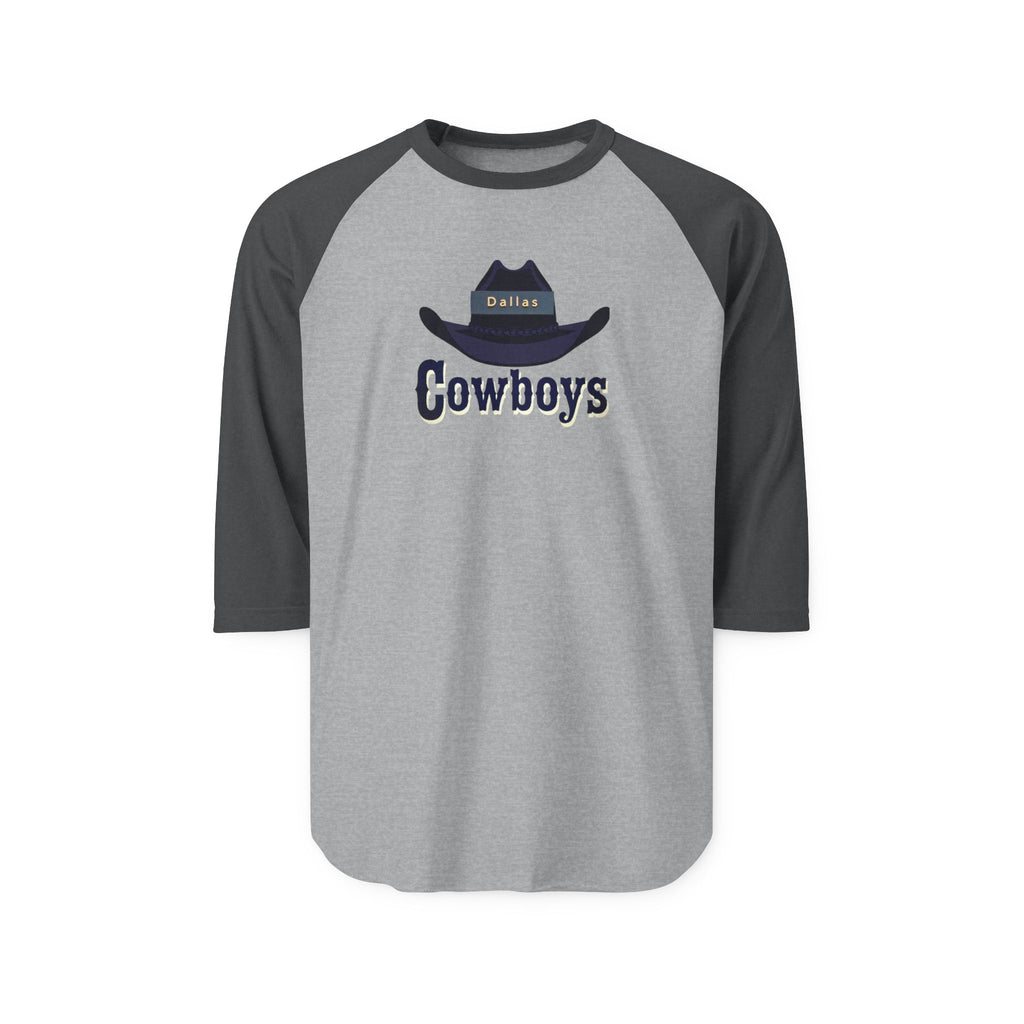 Cowboys Unisex Three-Quarter Sleeve Raglan Shirt, Western Tee, Casual Outfit, Game Day Apparel, for Gift