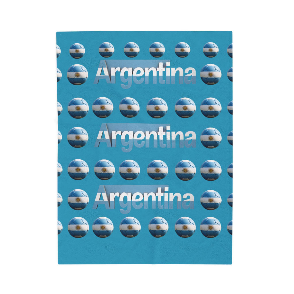 Manta de terciopelo de muchas bolas de soccer- Diseño argentino