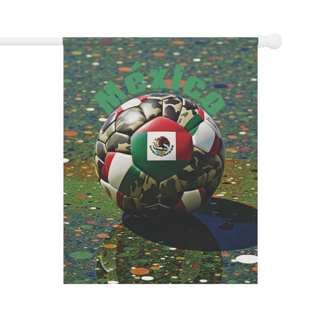 Mexico Soccer Ball Garden Flag — Patriotic Football Garden & House Banner