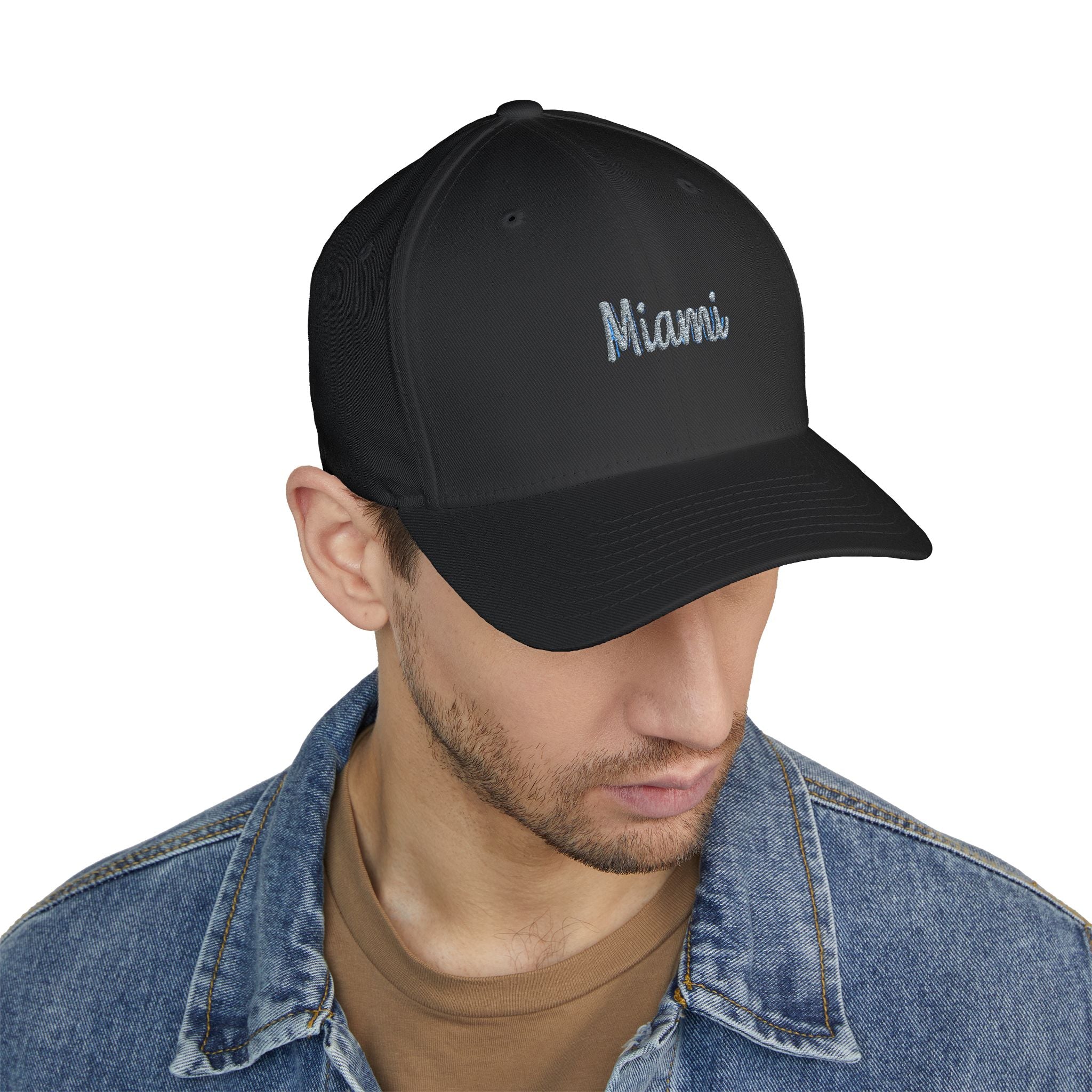 Miami Script Embroidered Cap —  Beach Resort Hat
