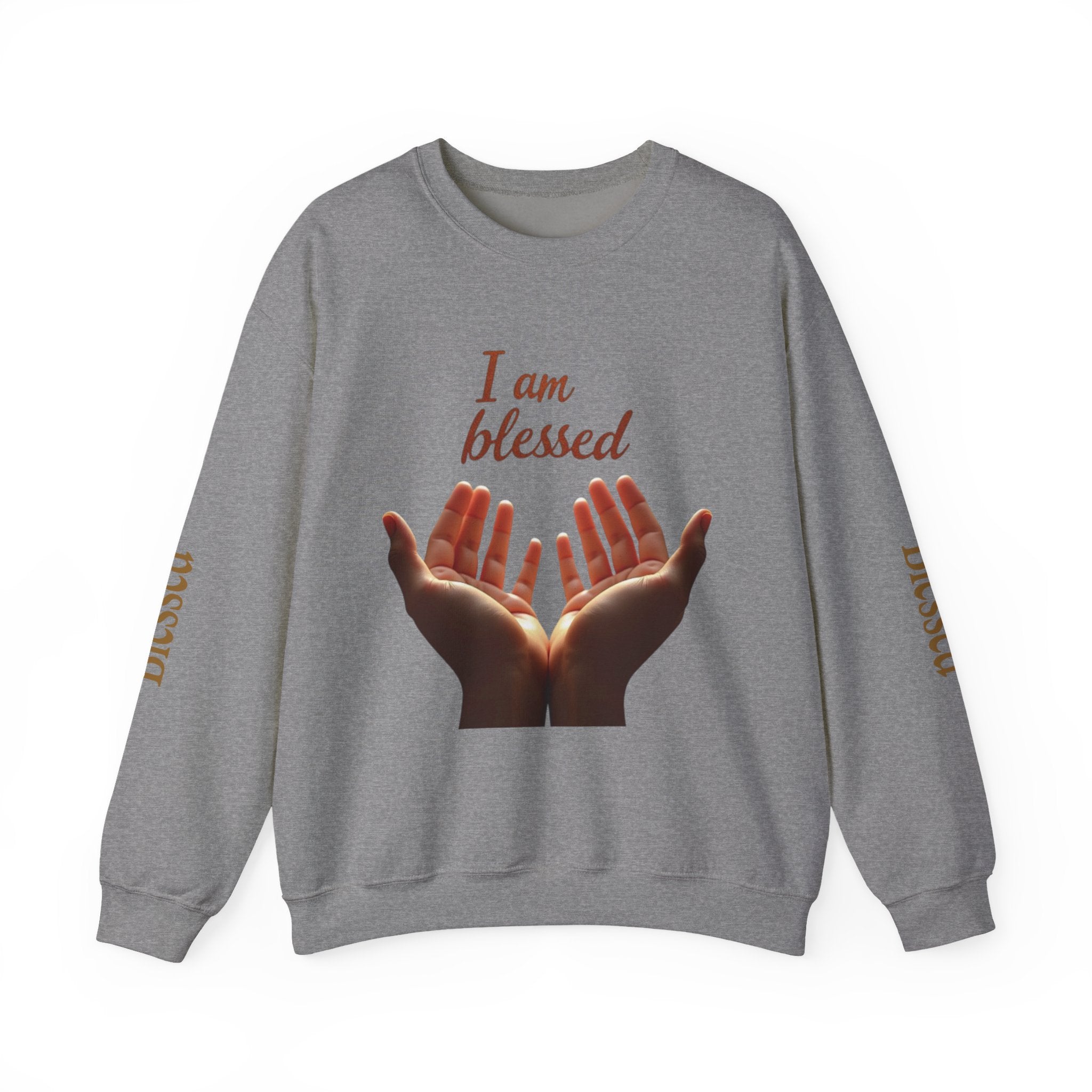 Blessed Hands Crewneck Sweatshirt | Inspirational Apparel for Everyday Wear, Gratitude Gifts, Cozy Comfort, Faith-Based Fashion