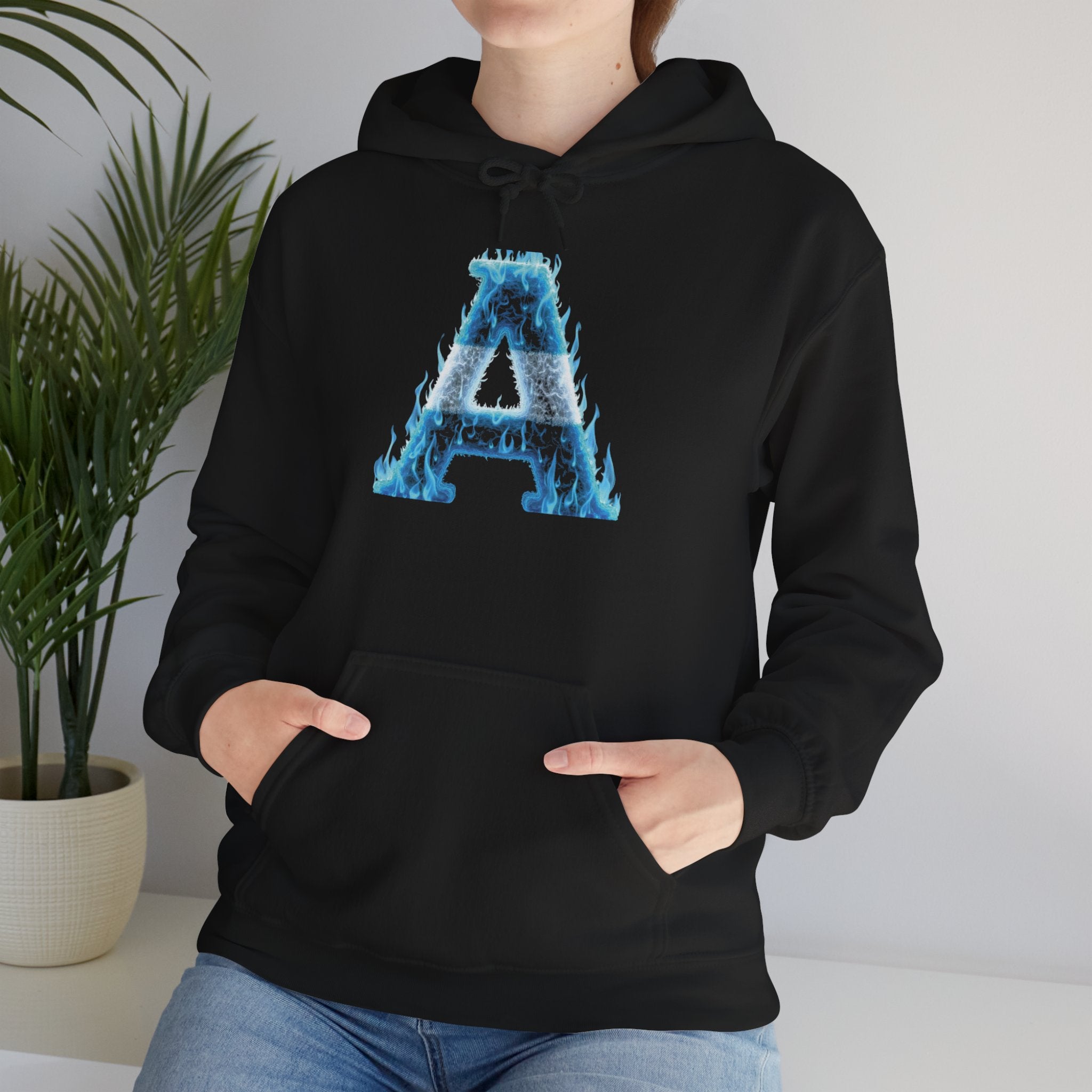 Sudadera con capucha y monograma de la letra "A" de Argentina Winter - Unisex moderna e informal