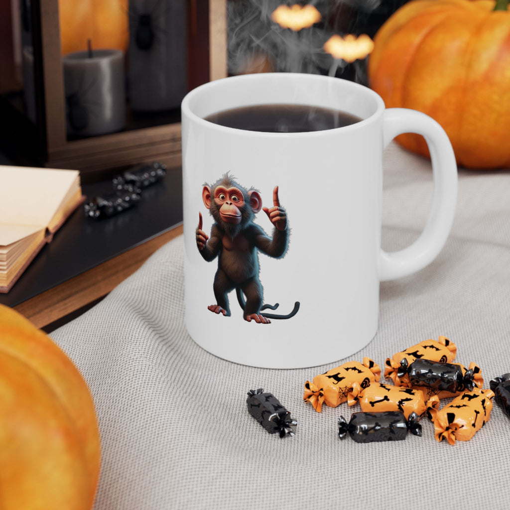 Funny Ceramic Mug with Cartoon Monkey Design - Perfect for Gifts, Collectibles, Home Décor, Office Humor, or Coffee Lovers