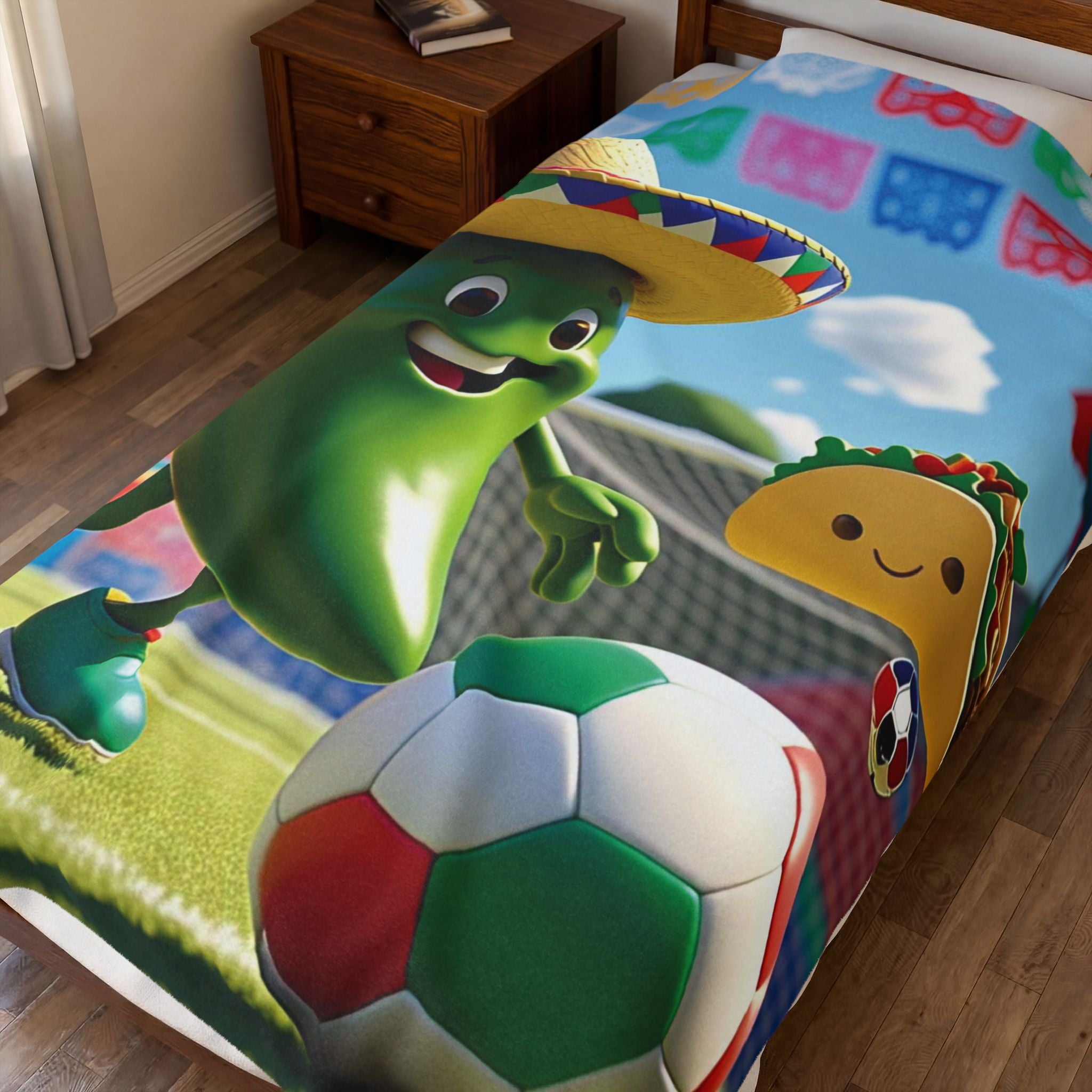 Colorful Soccer Cleat Design Velvet Plush Throw Blanket | Cozy Kids Blanket for Game Days and Celebrations