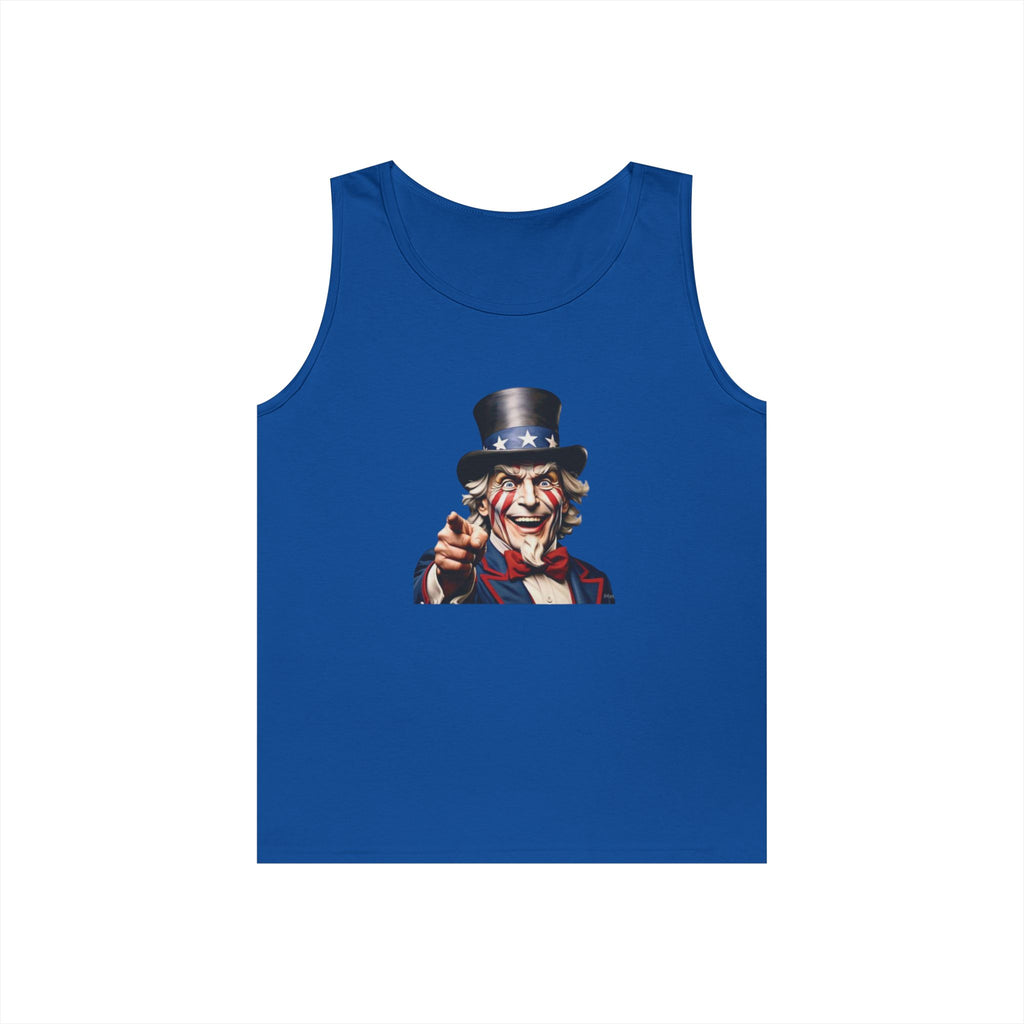 Vintage Uncle Sam Heavy Cotton Tank Top - Patriotic Independence Day Apparel