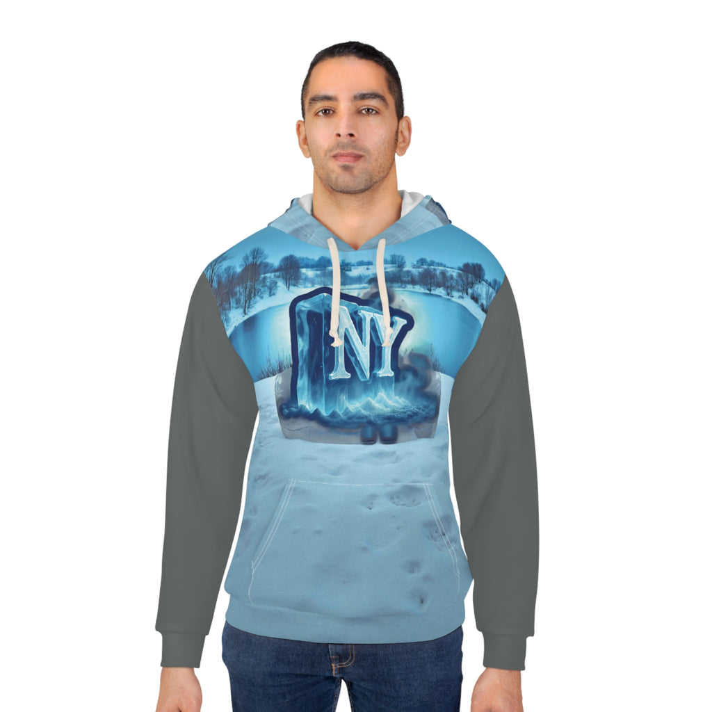 Winter Landscape Unisex Hoodie - New York Graphic Pullover for Him and Her