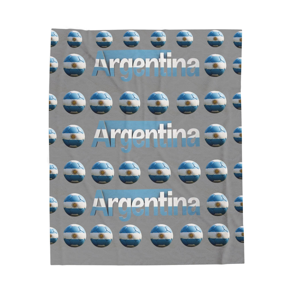 Manta de terciopelo de muchas bolas de soccer- Diseño argentino