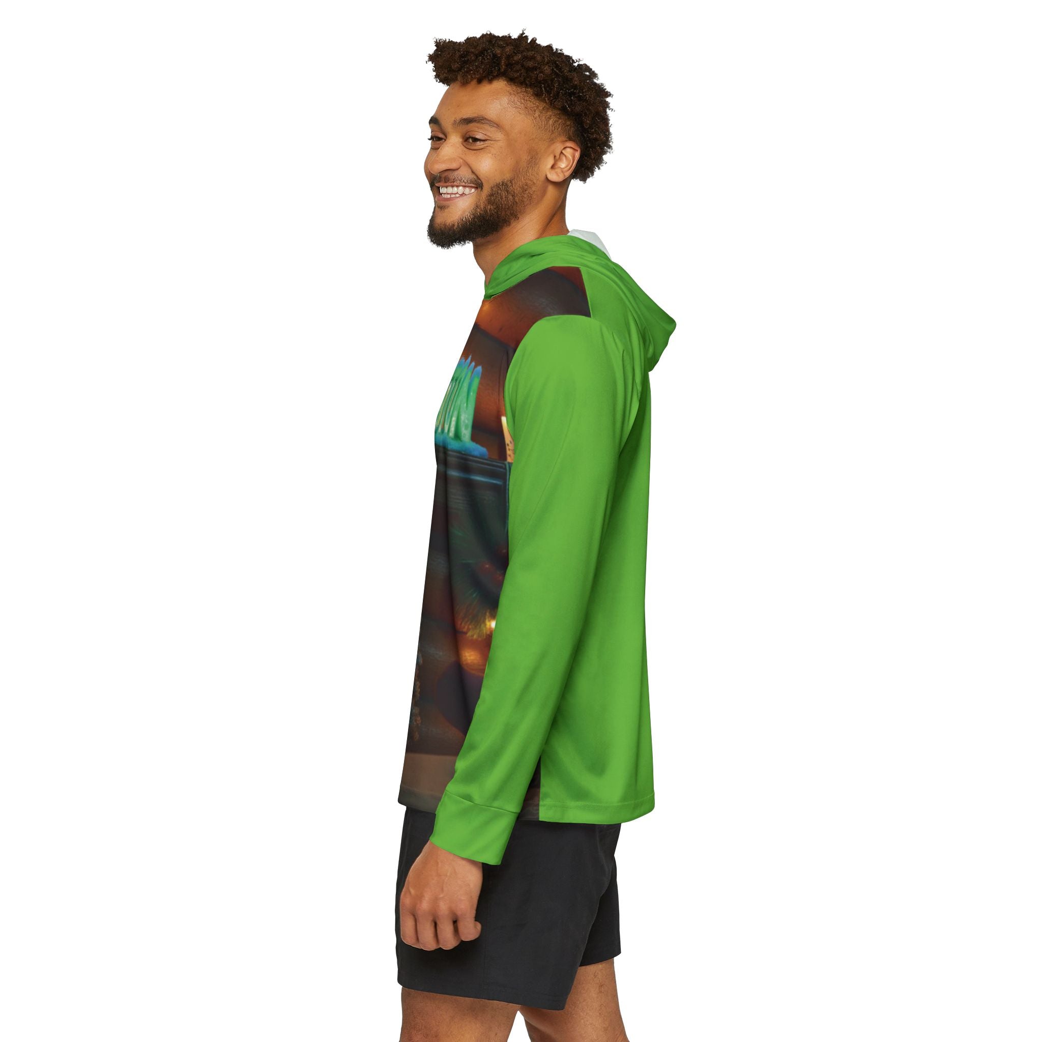 Boston Holiday Hoodie — Green All-Over-Print Sports Warmup Hoodie