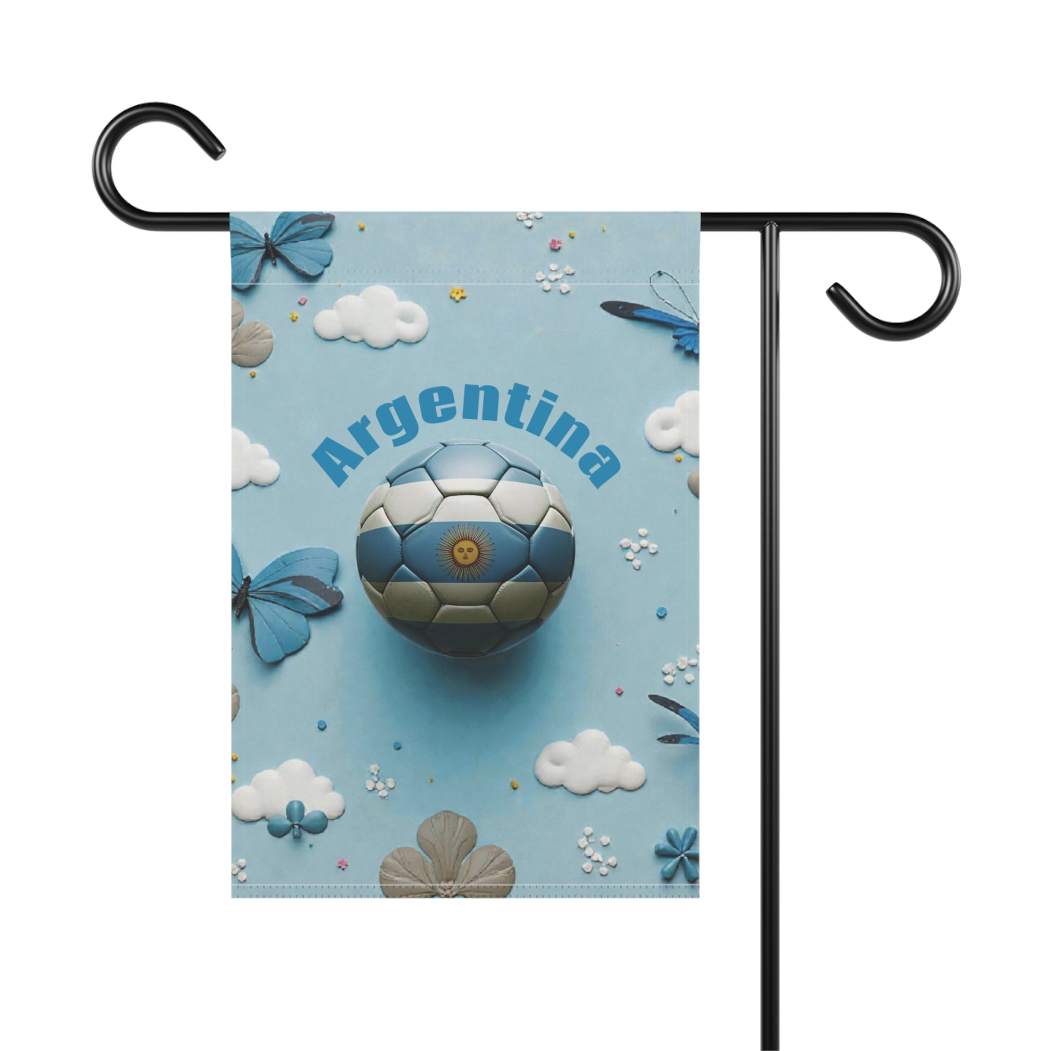 Argentina Soccer Garden Flag — Decorative Lawn Banner with Football Design