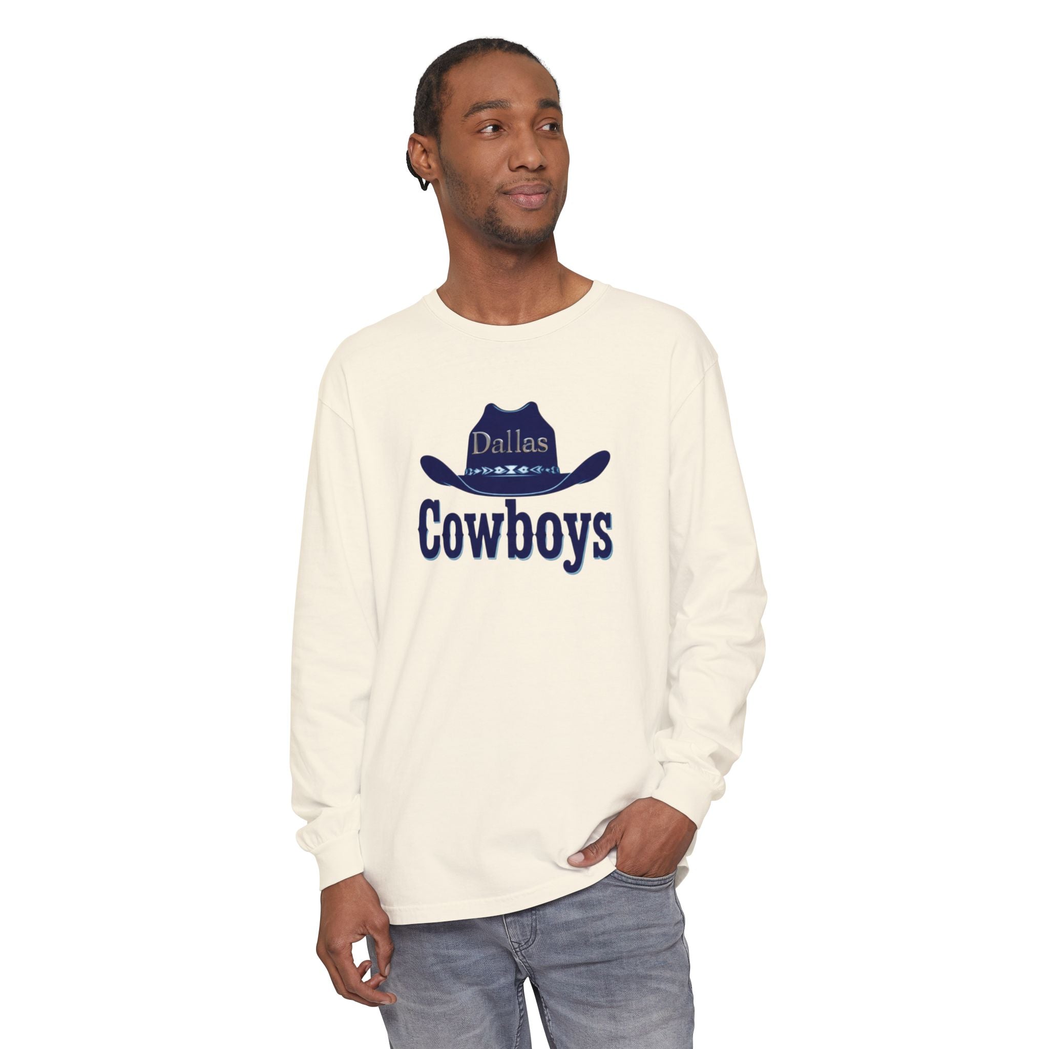 Cowboys Long Sleeve T-Shirt, Unisex Sports Tee, for Gift, Cowboy Hat Design 
