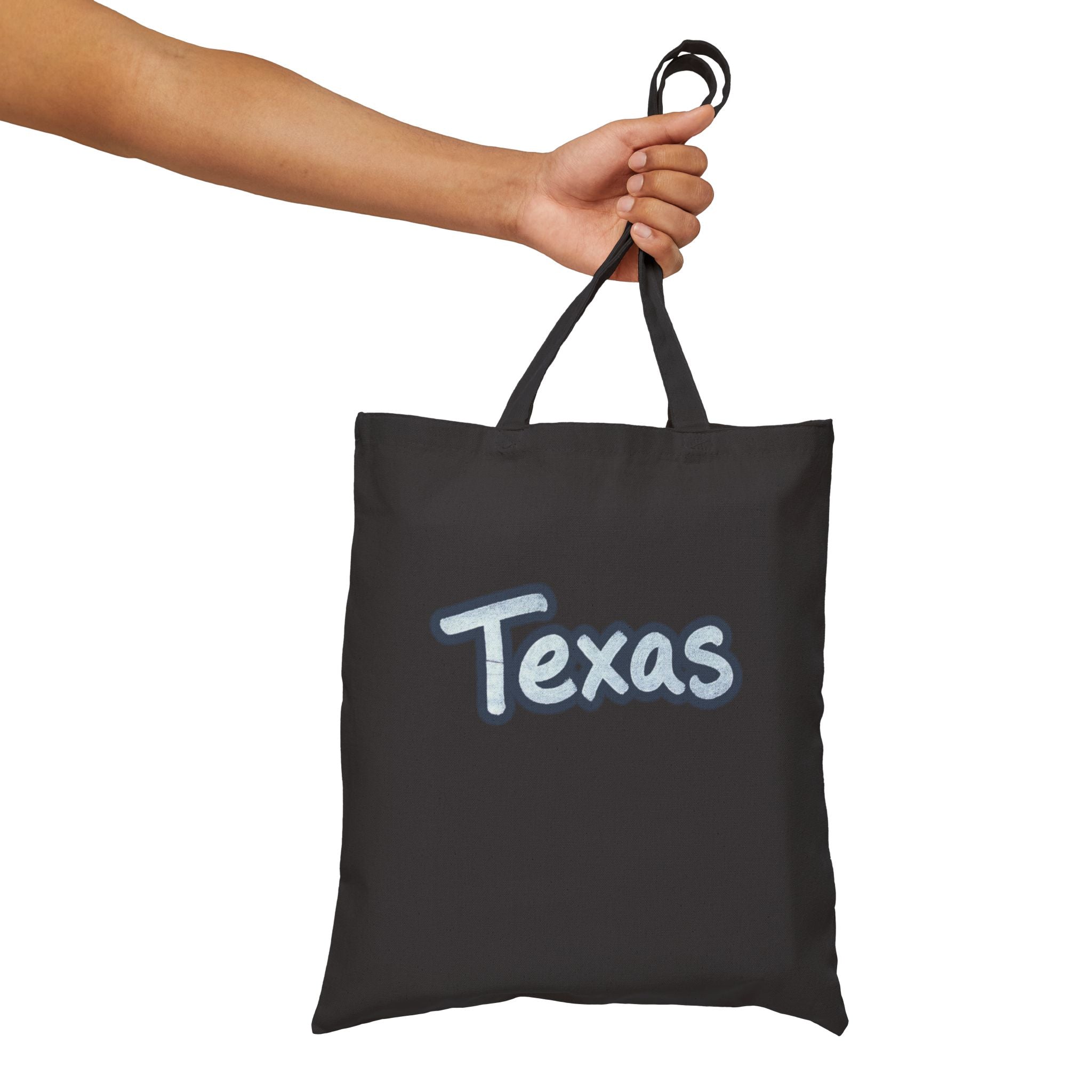 Texas Script Canvas Tote — Eco Cotton Grocery & Market Bag