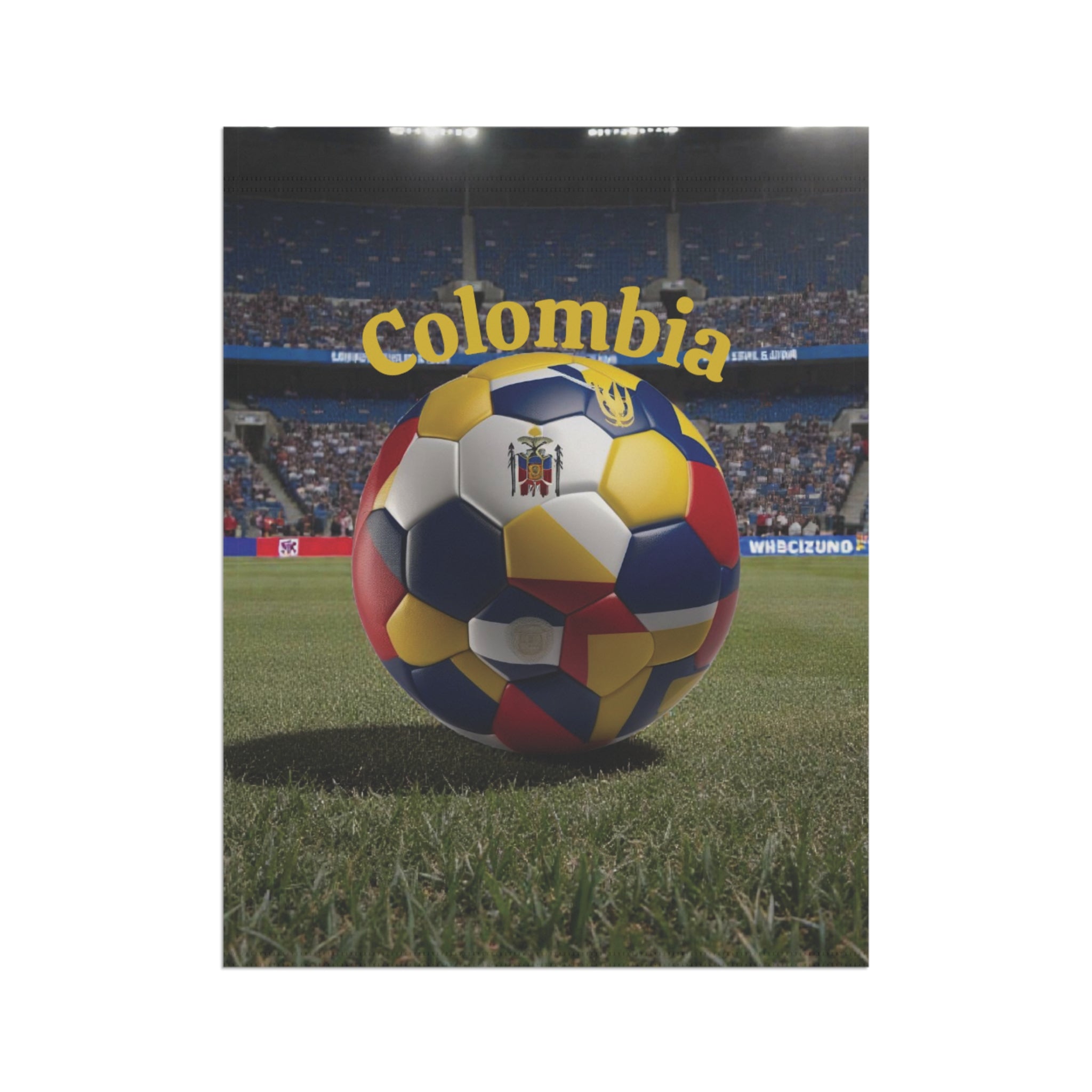 Colombia Soccer Garden Flag — Stadium Soccer Ball Banner