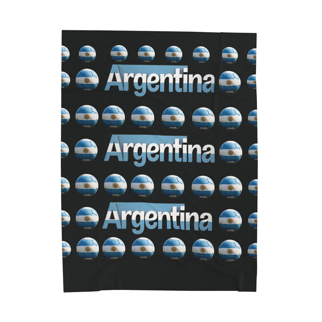 Manta de terciopelo de muchas bolas de soccer- Diseño argentino