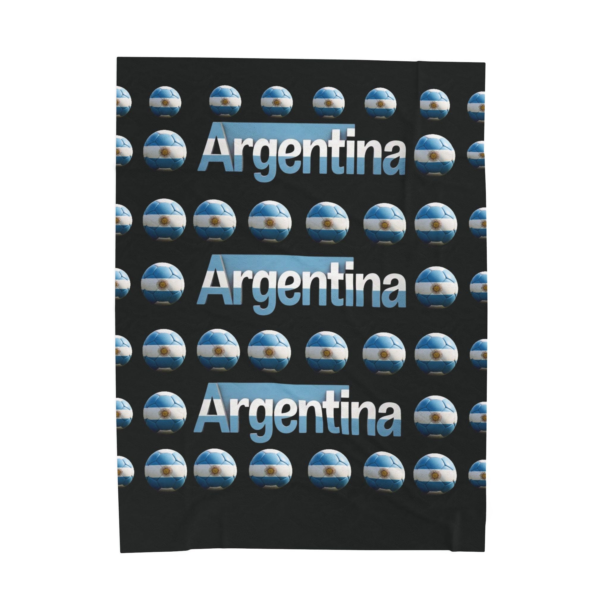 Manta de terciopelo de muchas bolas de soccer- Diseño argentino