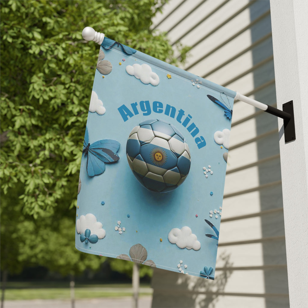 Argentina Soccer Garden Flag — Decorative Lawn Banner with Football Design
