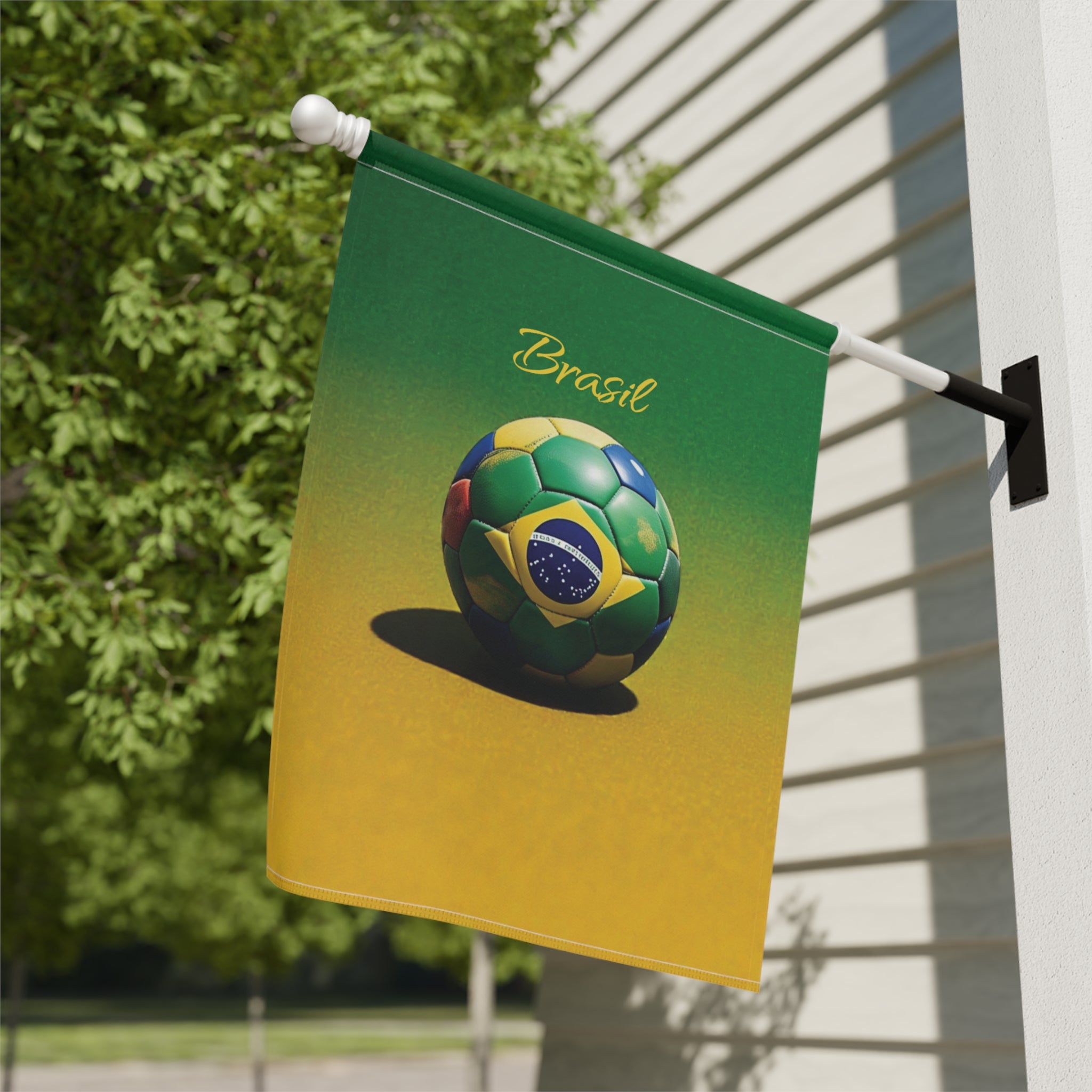 Brasil Soccer Garden Flag — Brazil Football Ball Garden Banner