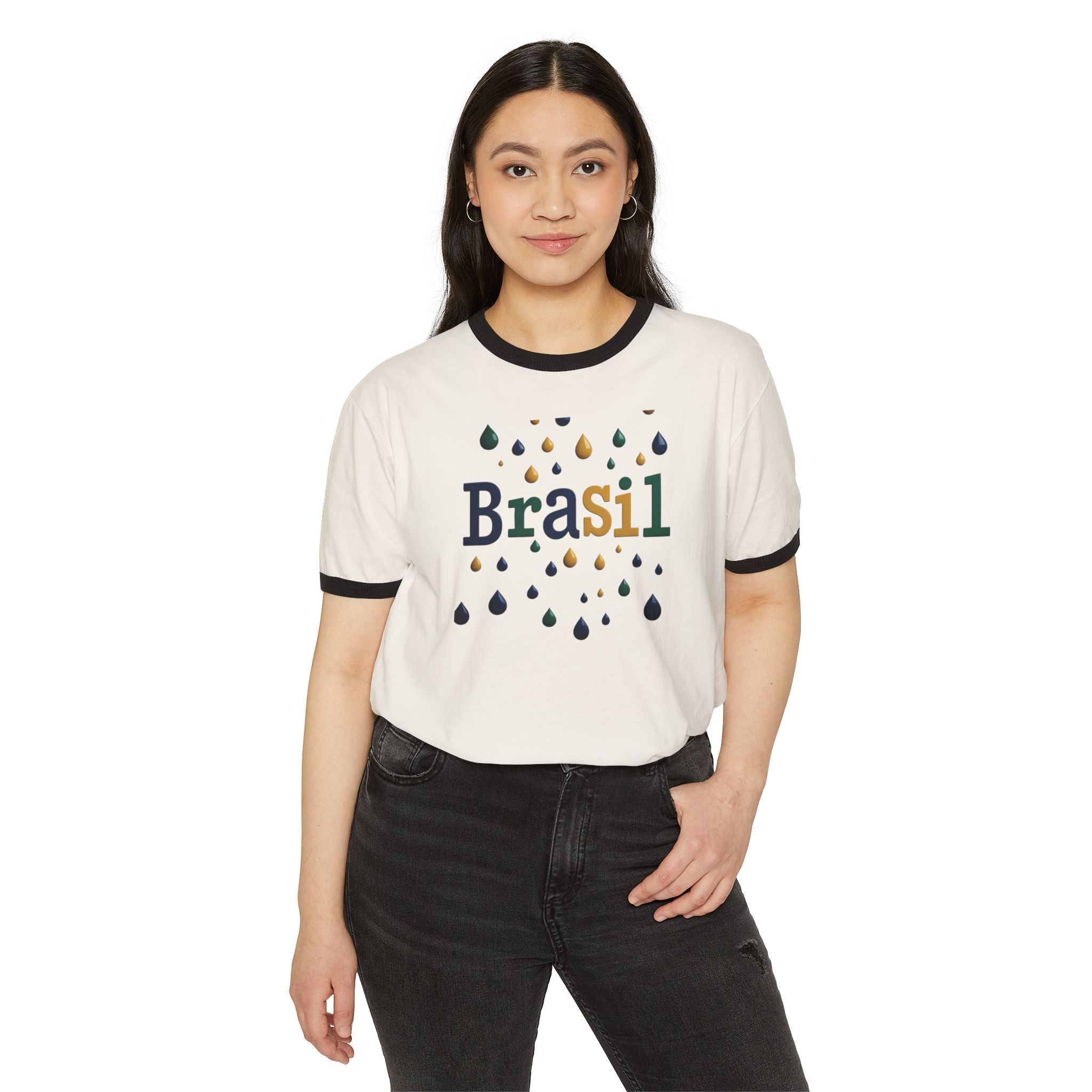 Camiseta Brasil Graphic Ringer - Camiseta estilosa e confortável para uso casual