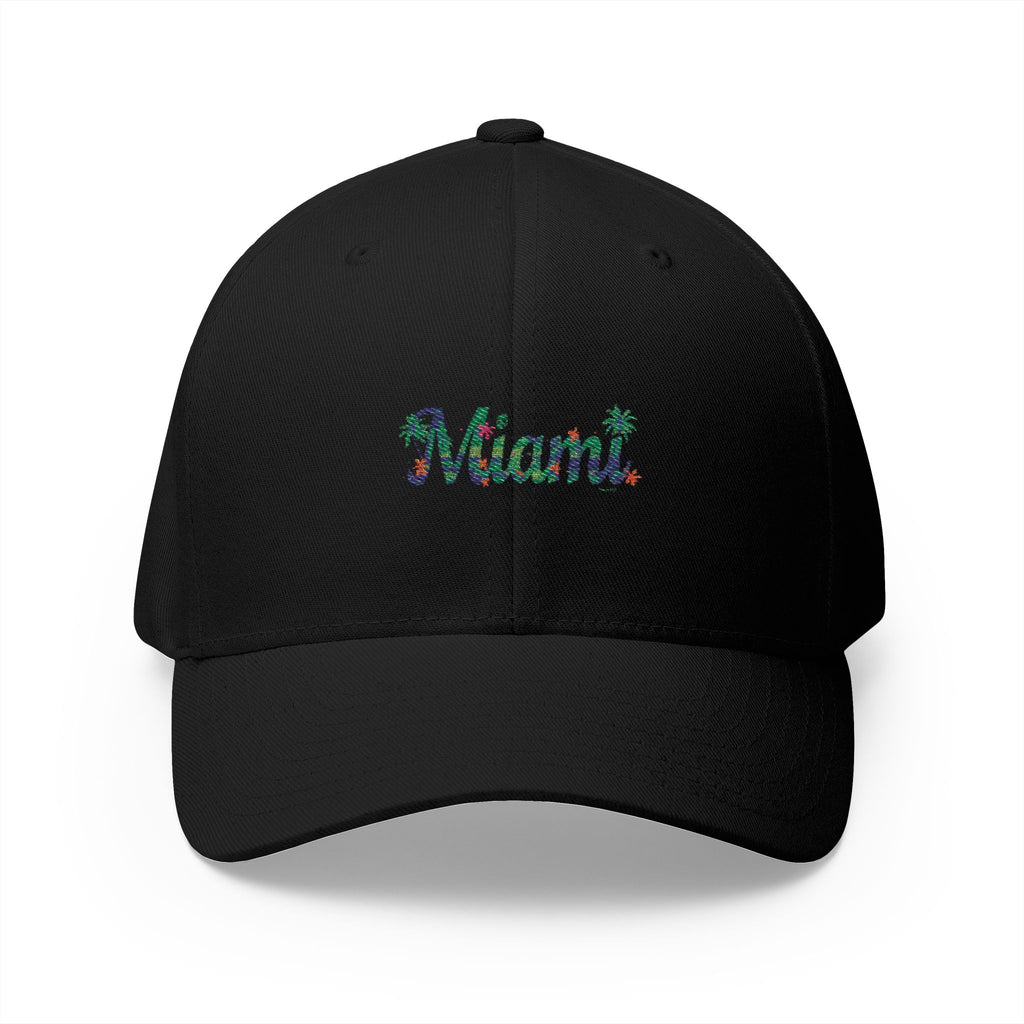 Miami Tropical Floral Embroidered Cap