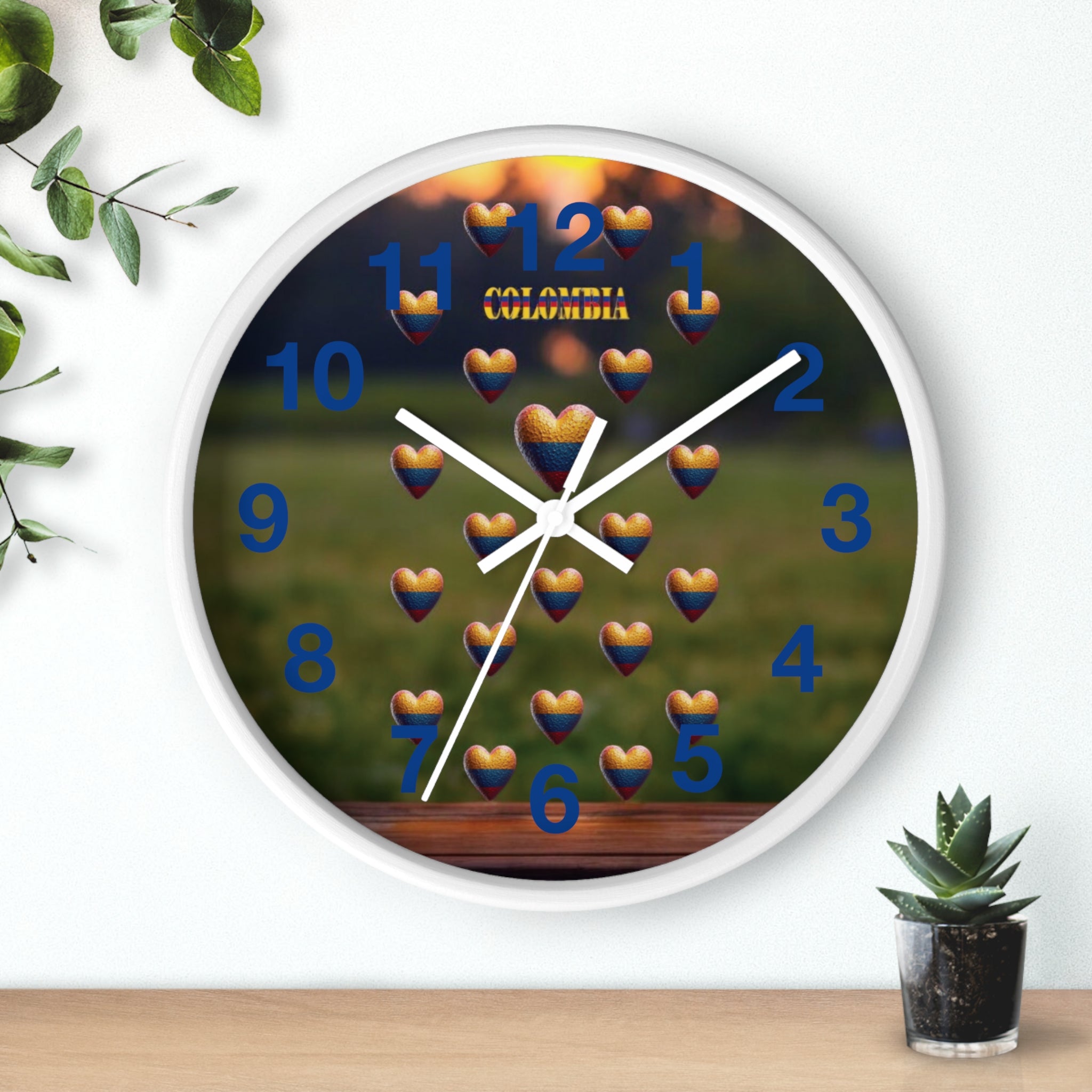 Reloj de pared con diseño colombiano