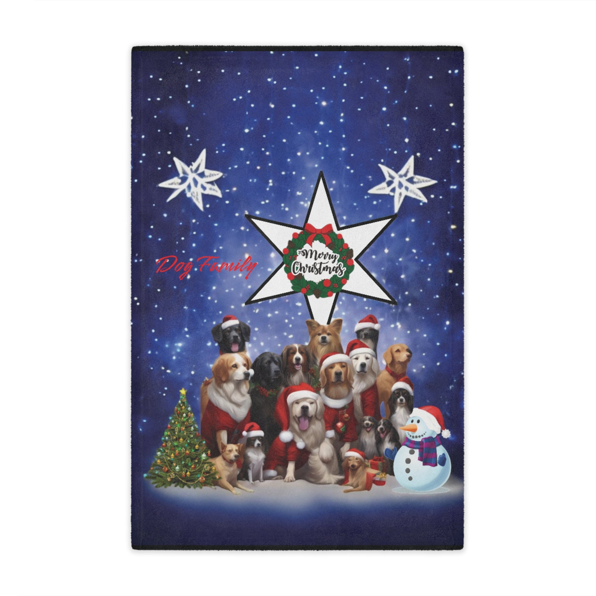 Microfiber Blanket - Cute Dogs Christmas Celebration