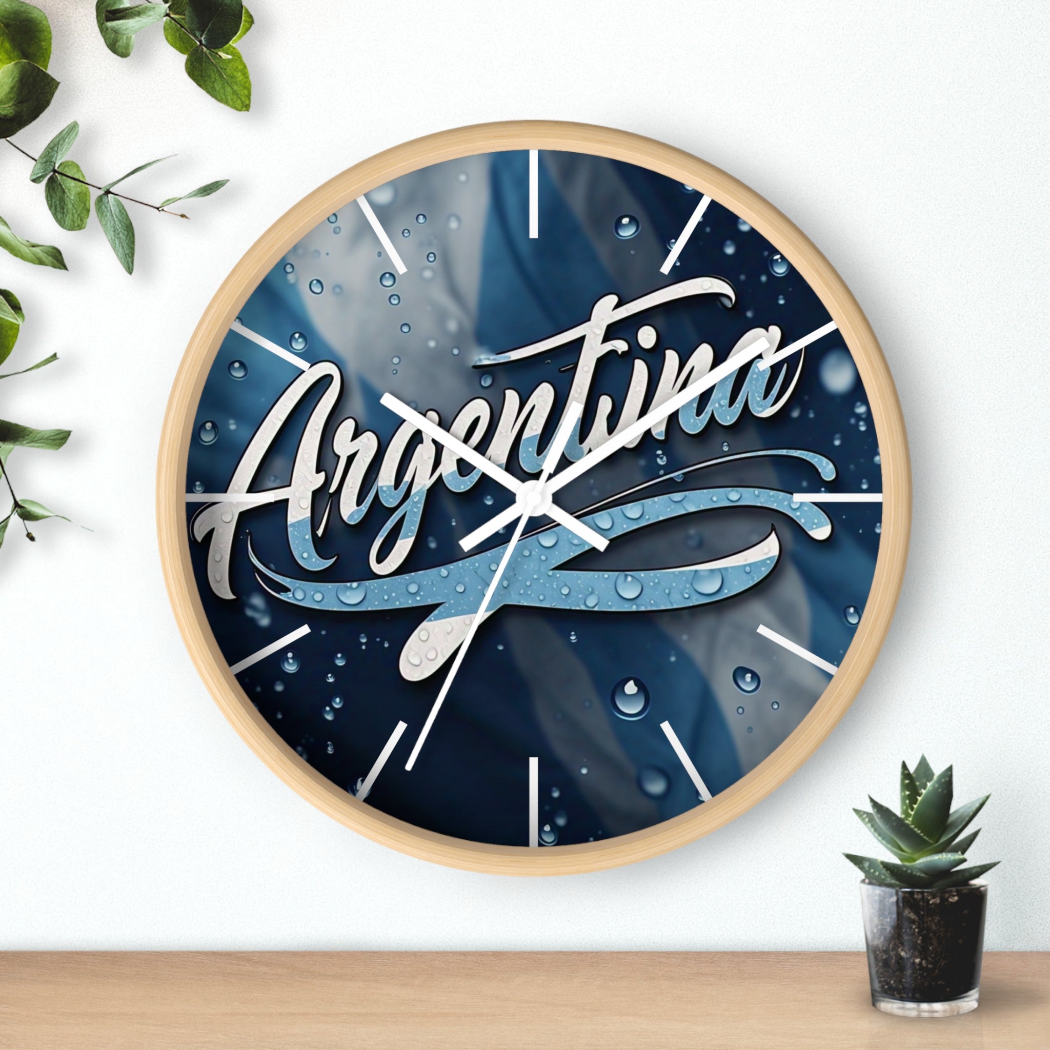 Reloj de pared argentino con temática acuática: elegante decoración para el hogar, mecanismo silencioso, diseño moderno, regalo ideal para