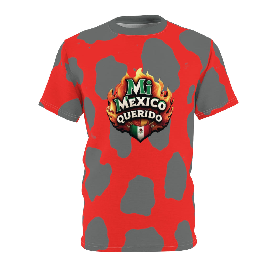 Camiseta unisex con gráfico de México ardiente: diseño vibrante con «Mi México Querido»