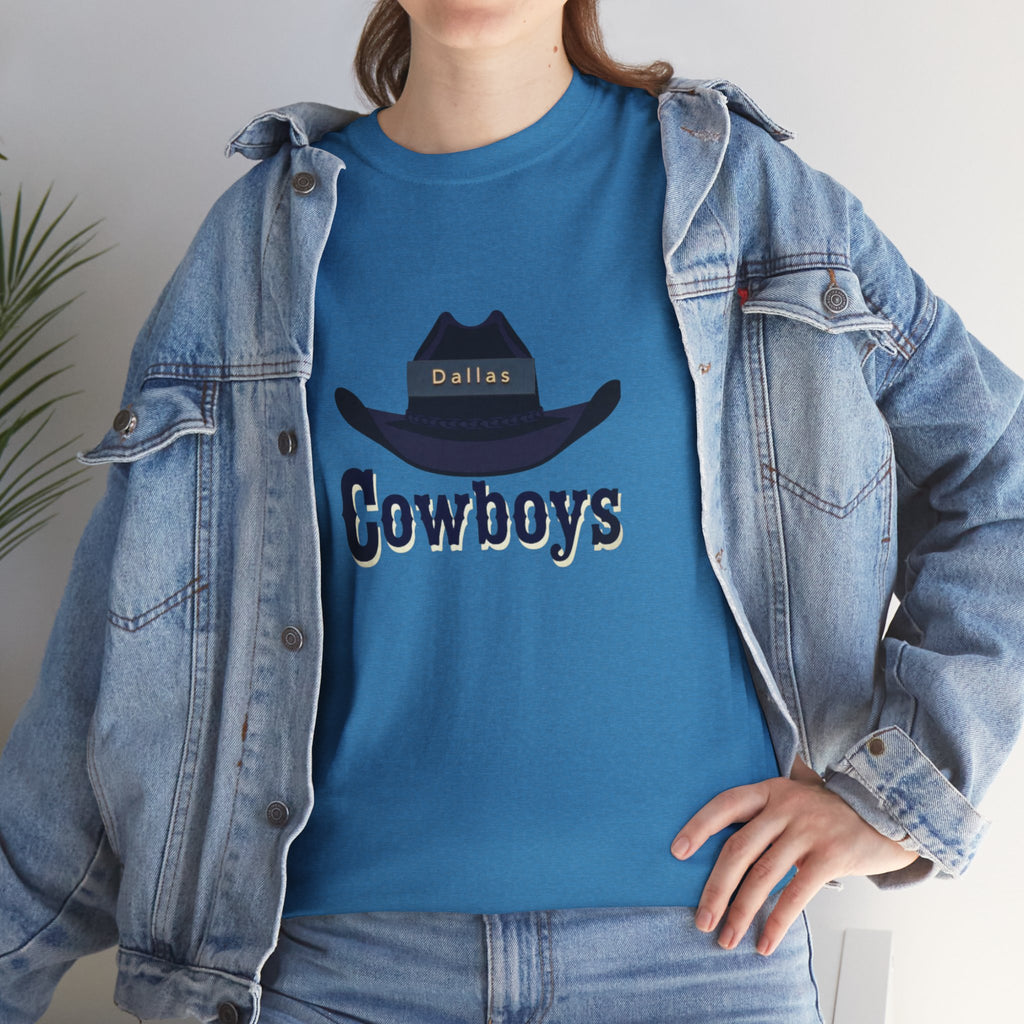 Cowboys Unisex Heavy Cotton Tee, Casual Shirt, Western Apparel, Gift for Cowboys, Cowboy Theme, Everyday Wear, Outdoor Style