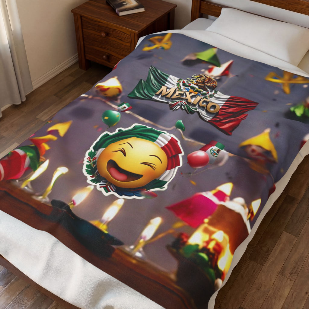 Mexican-themed velvet blanket: festive design for cozy gatherings and festivities