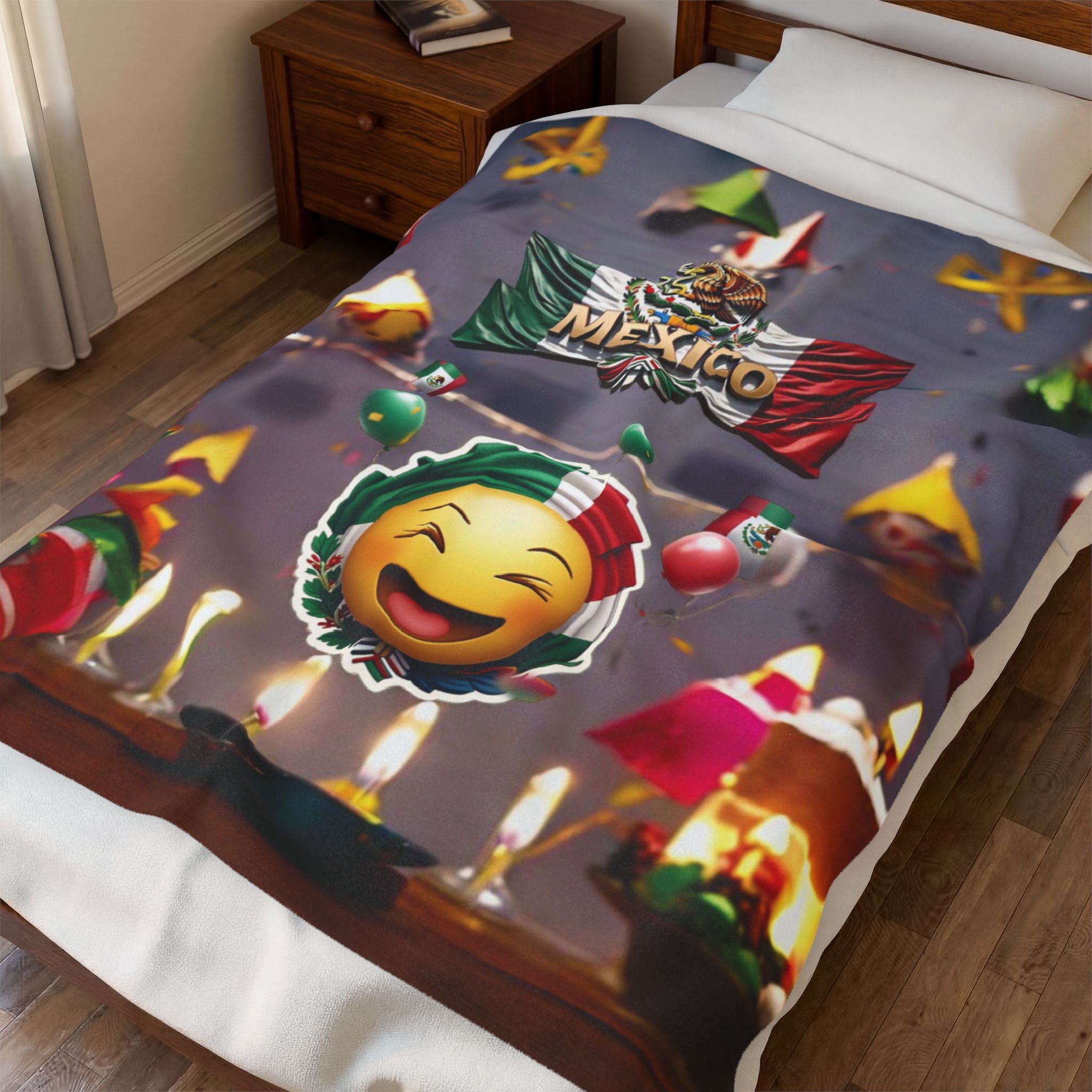 Mexican-themed velvet blanket: festive design for cozy gatherings and festivities