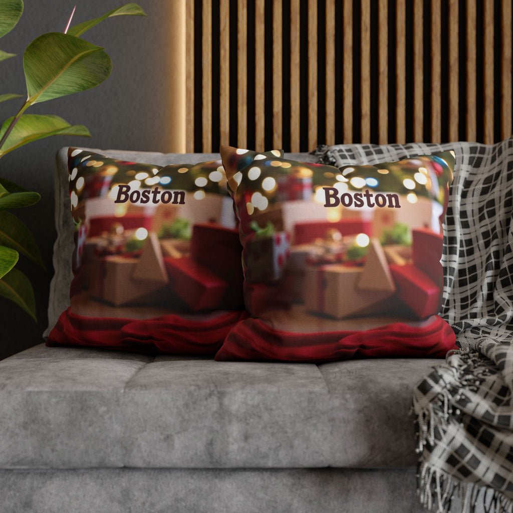Boston Holiday Decorative Pillowcase