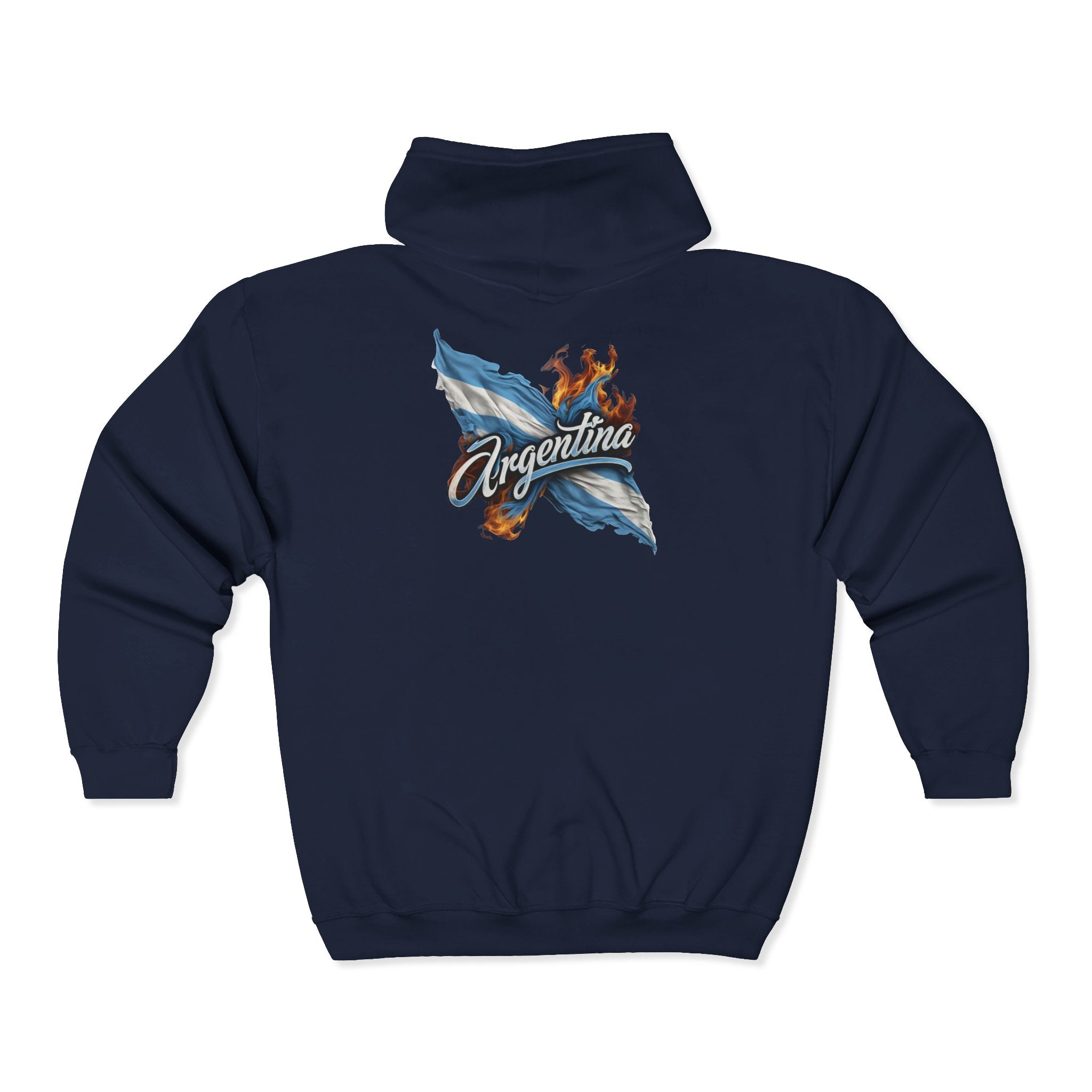 Unisex full-zip hoodie with the Argentine flag