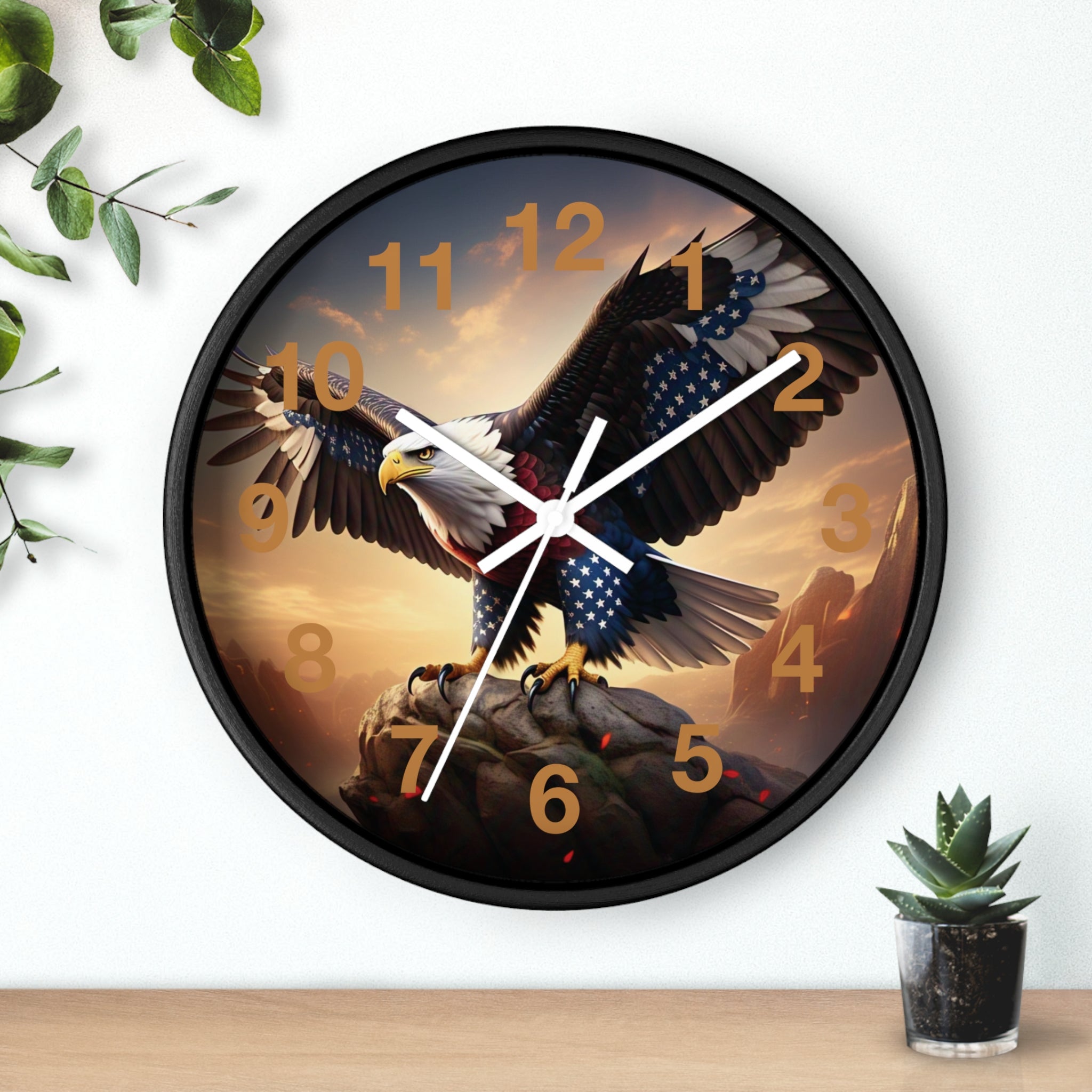 Patriotic Eagle Wall Clock - Bold American Spirit Decor