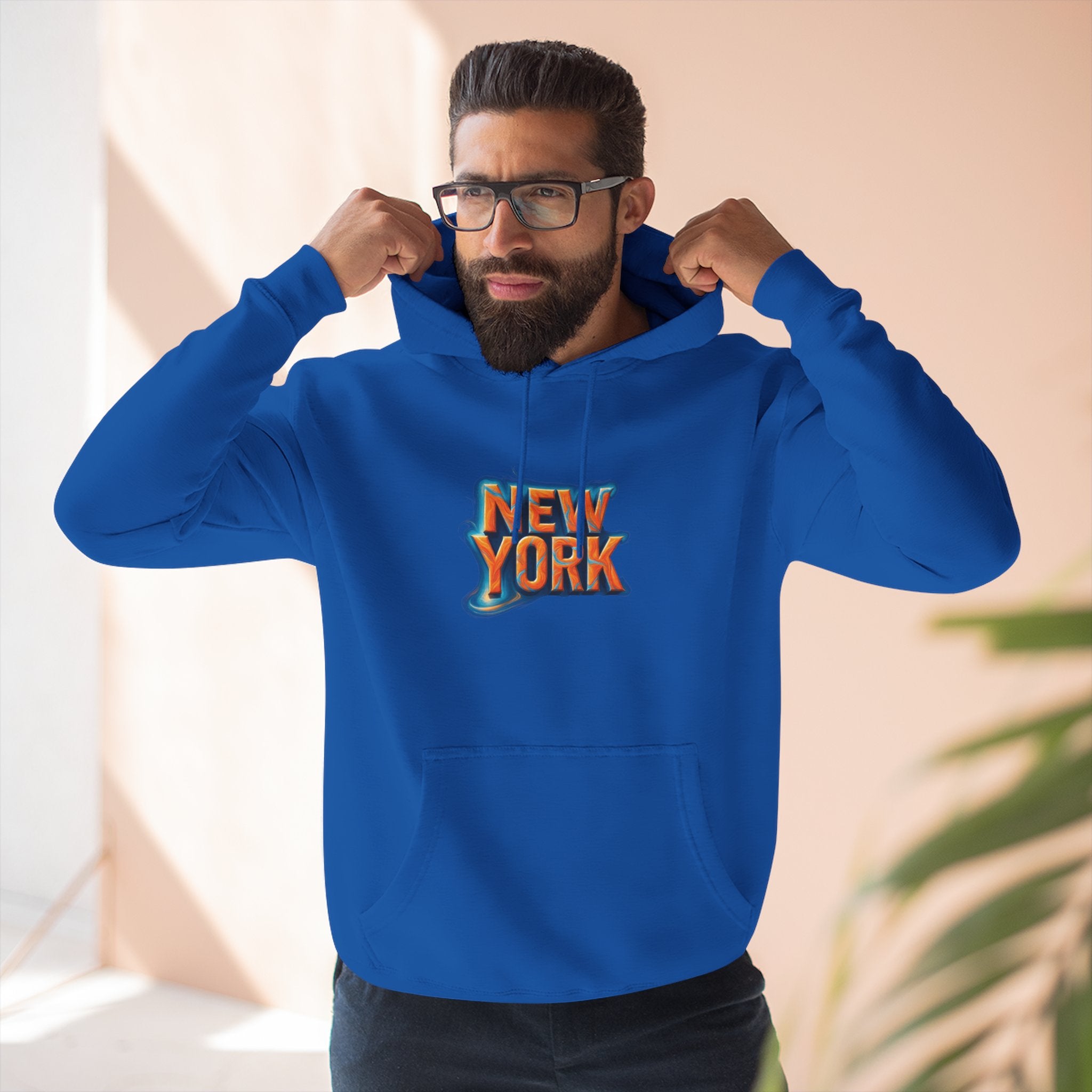 New York Fleece Hoodie, Cozy Casual Wear, Unisex Streetwear, Perfect Gift for Travel Lovers, Ideal for Cool Weather