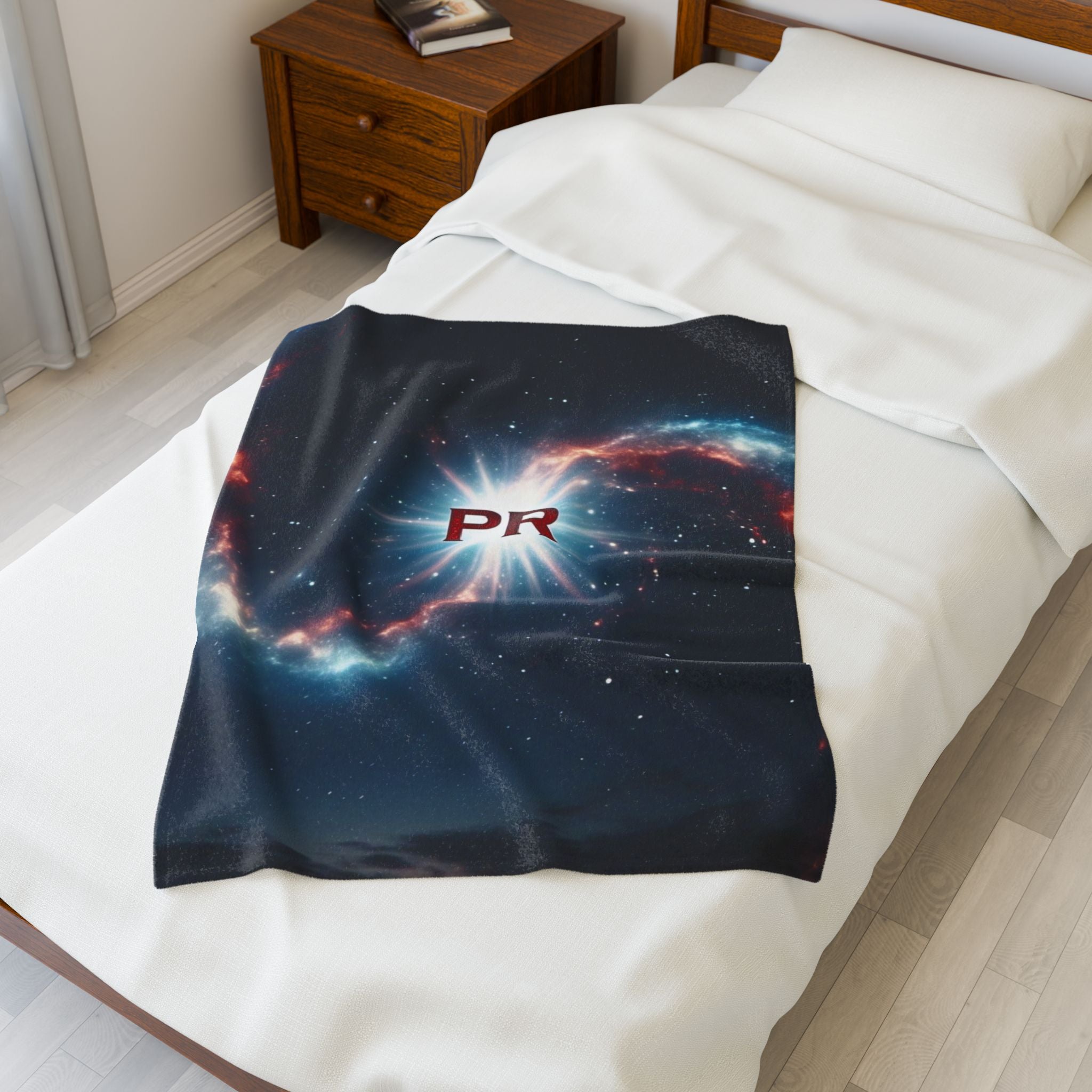 Galaxy Nebula Velveteen Plush Blanket – PR Monogram Space Throw