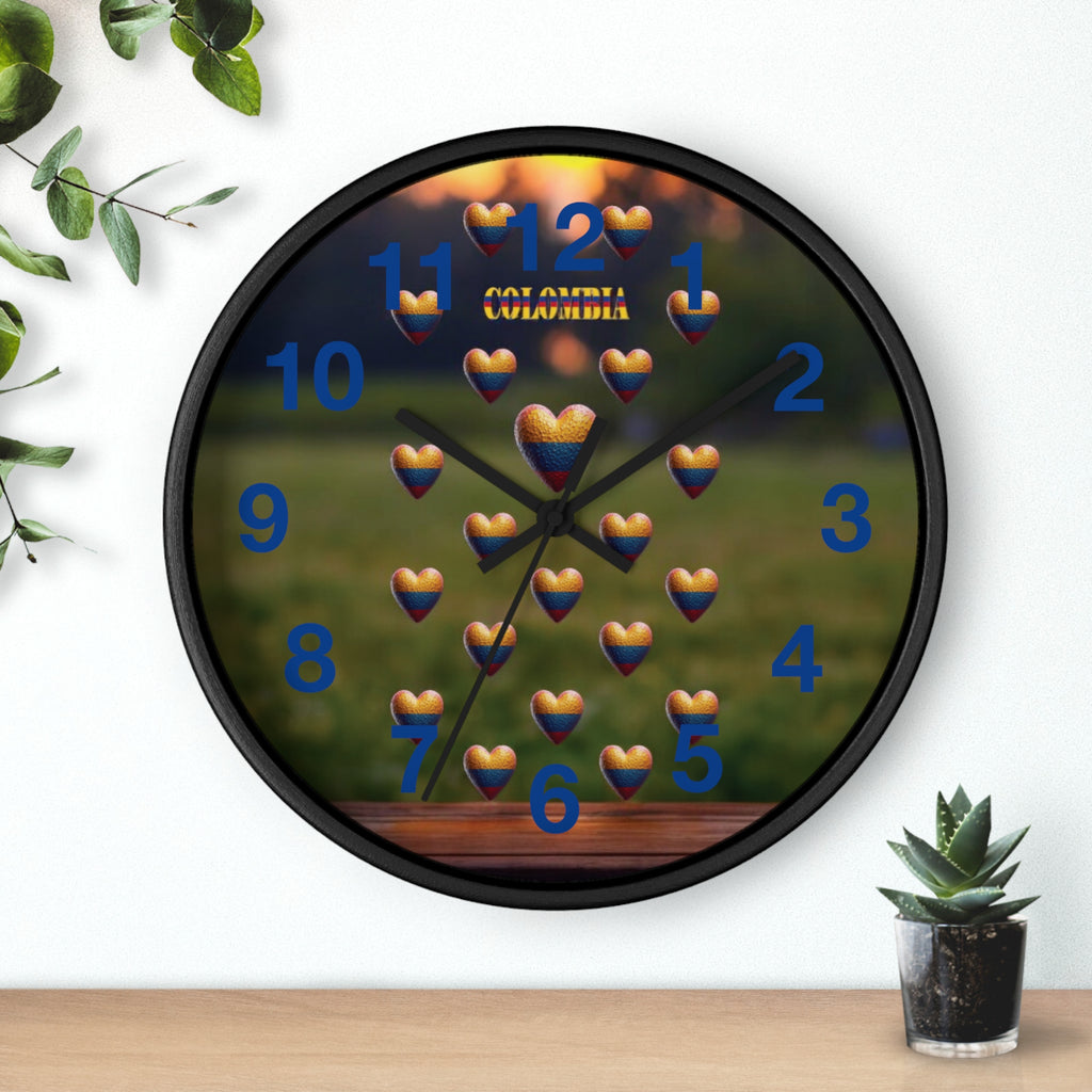 Reloj de pared con diseño colombiano