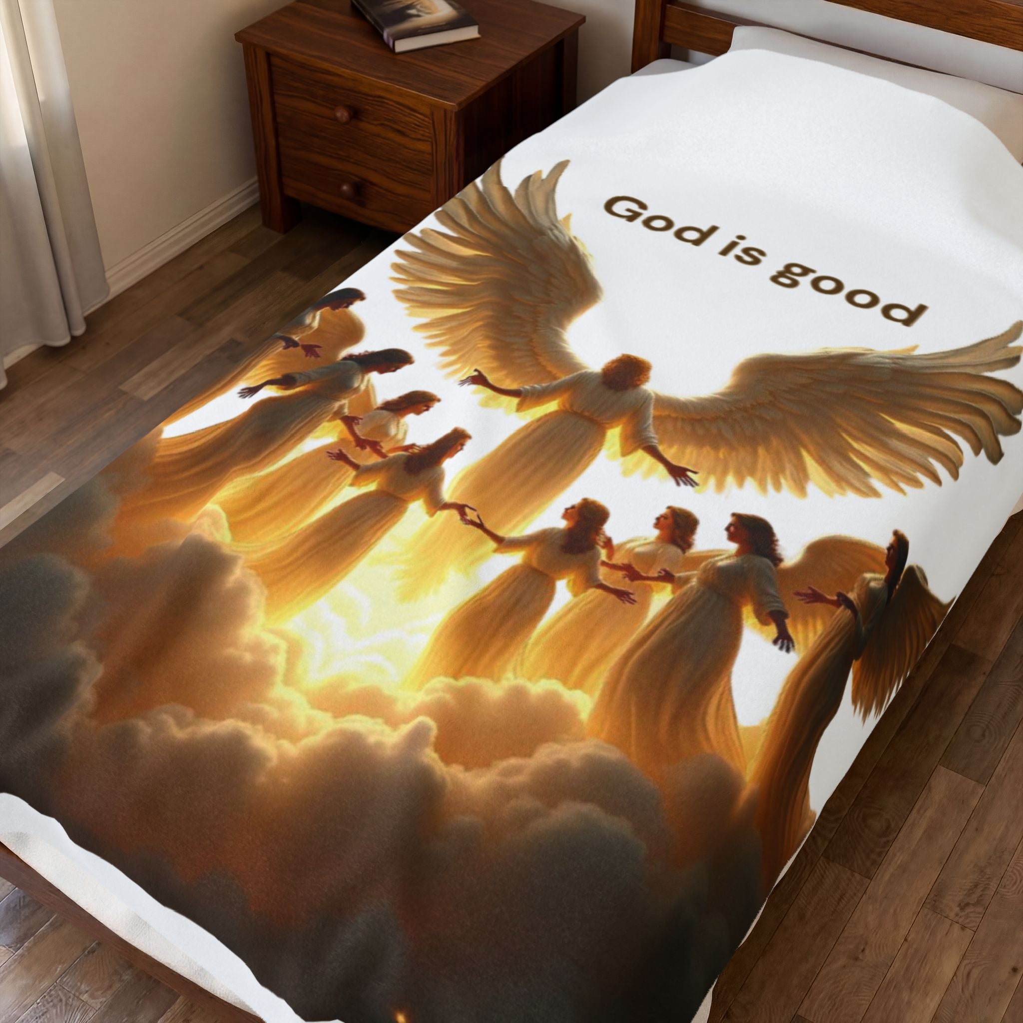 Inspirational Velveteen Plush Blanket - 'God is Good' - Cozy Home Decor for Faith &amp; Comfort