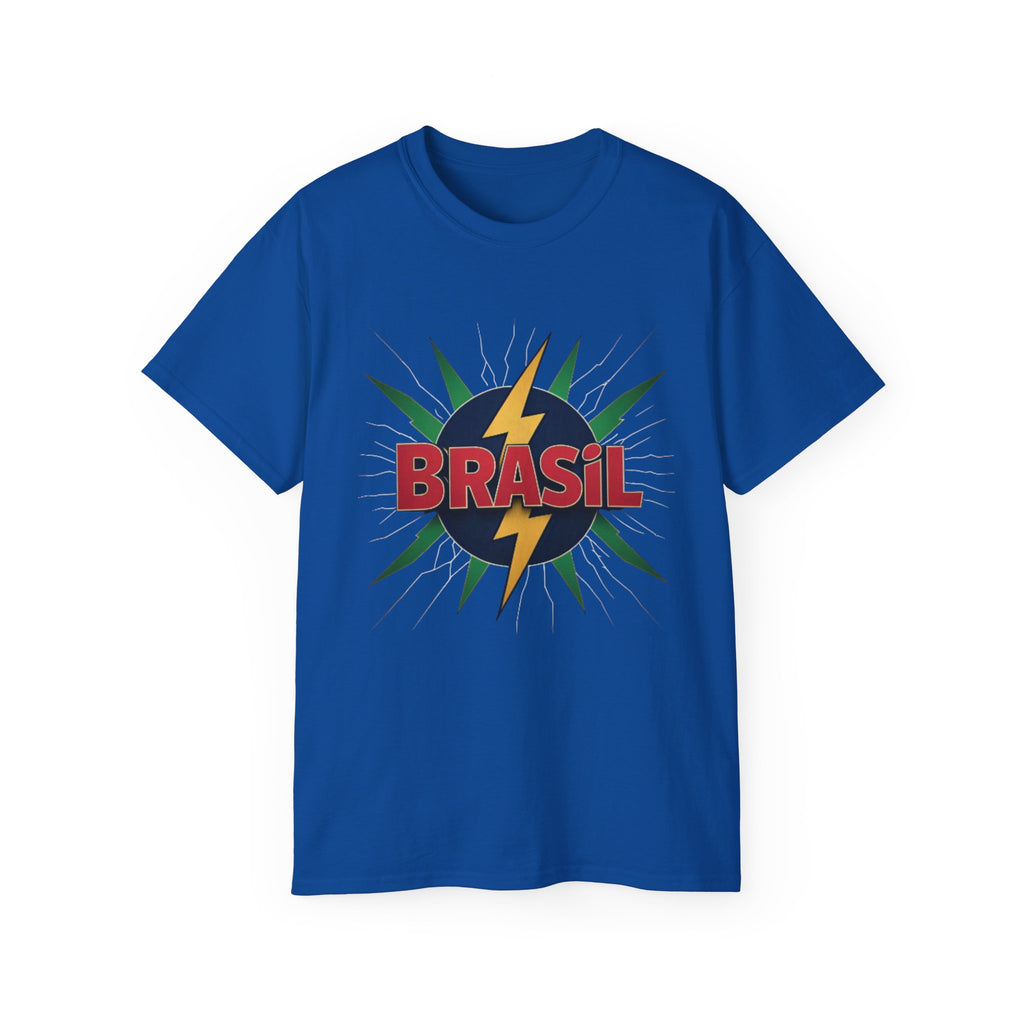 Brasil Tee - Camisa de algodão unissex vibrante para viajantes e comemorações