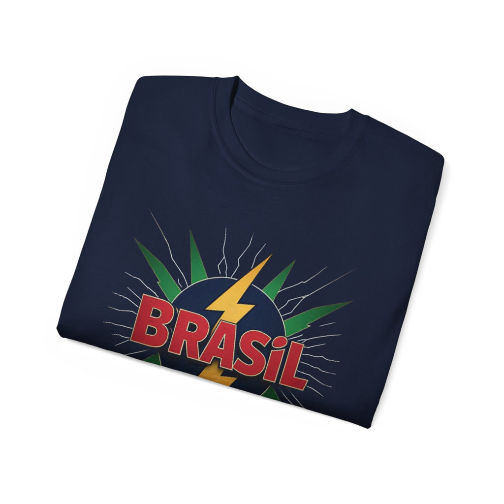 Brasil Tee - Camisa de algodão unissex vibrante para viajantes e comemorações