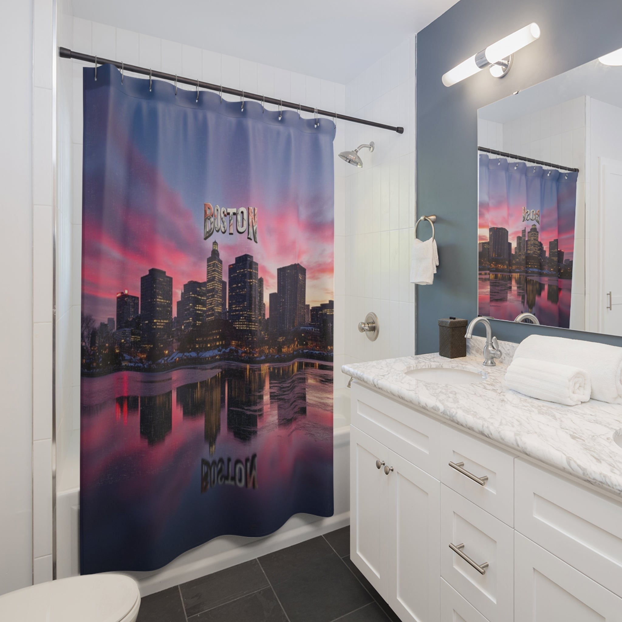 Boston Cityscape Shower Curtain - Urban Home Decor