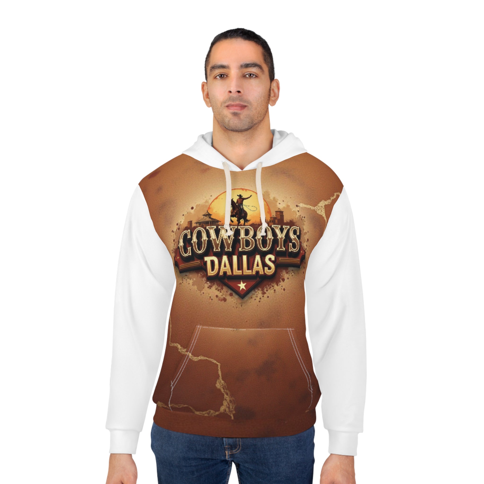 Dallas Unisex Pullover Hoodie, AOP Sweatshirt, Team Apparel, Sportswear, Casual Outfit, 