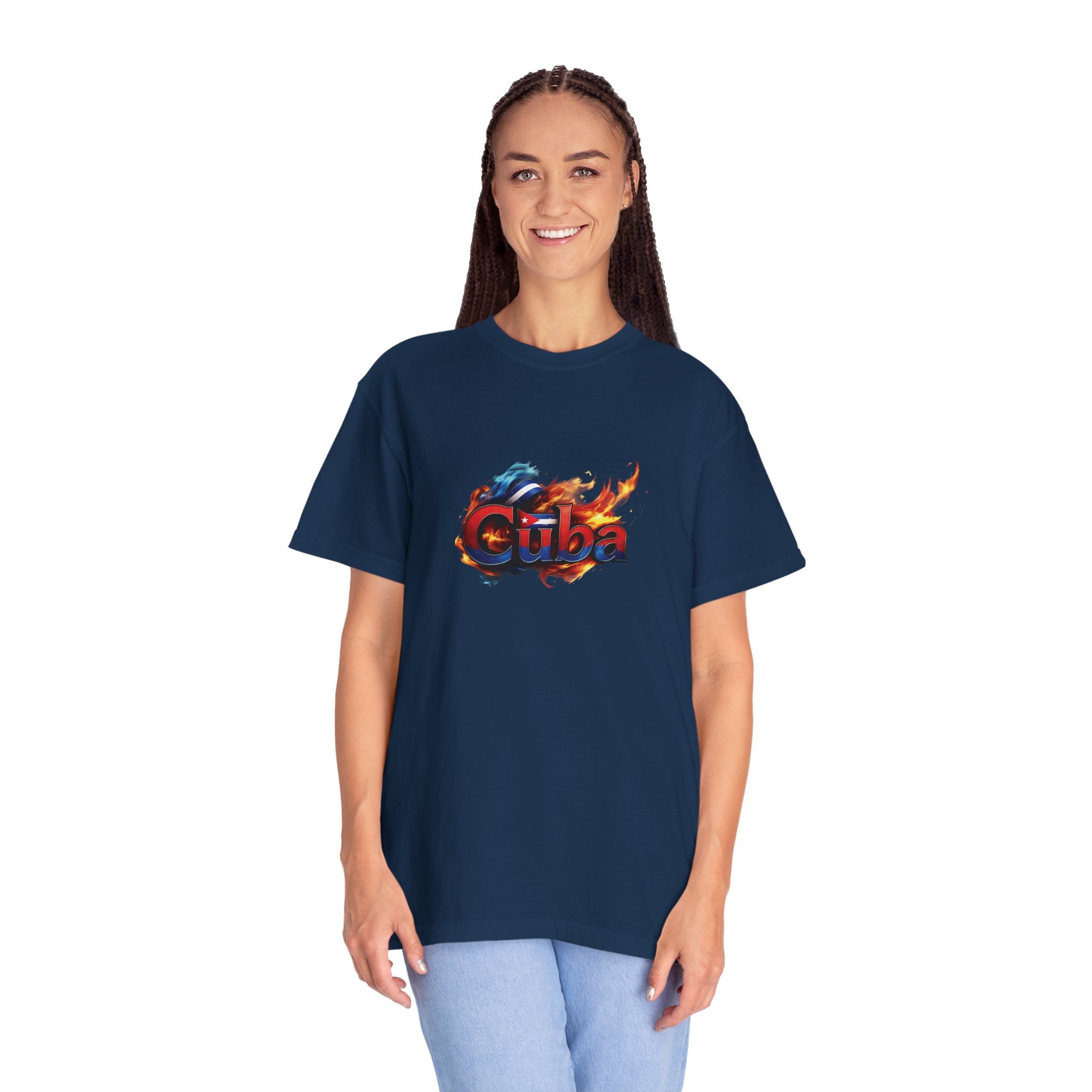 Camiseta teñida con llama cubana