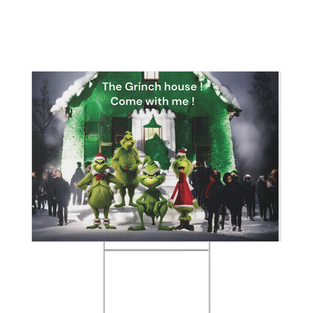 Lawn Sign - Grinch's House Christmas Decoration ( image  AI )