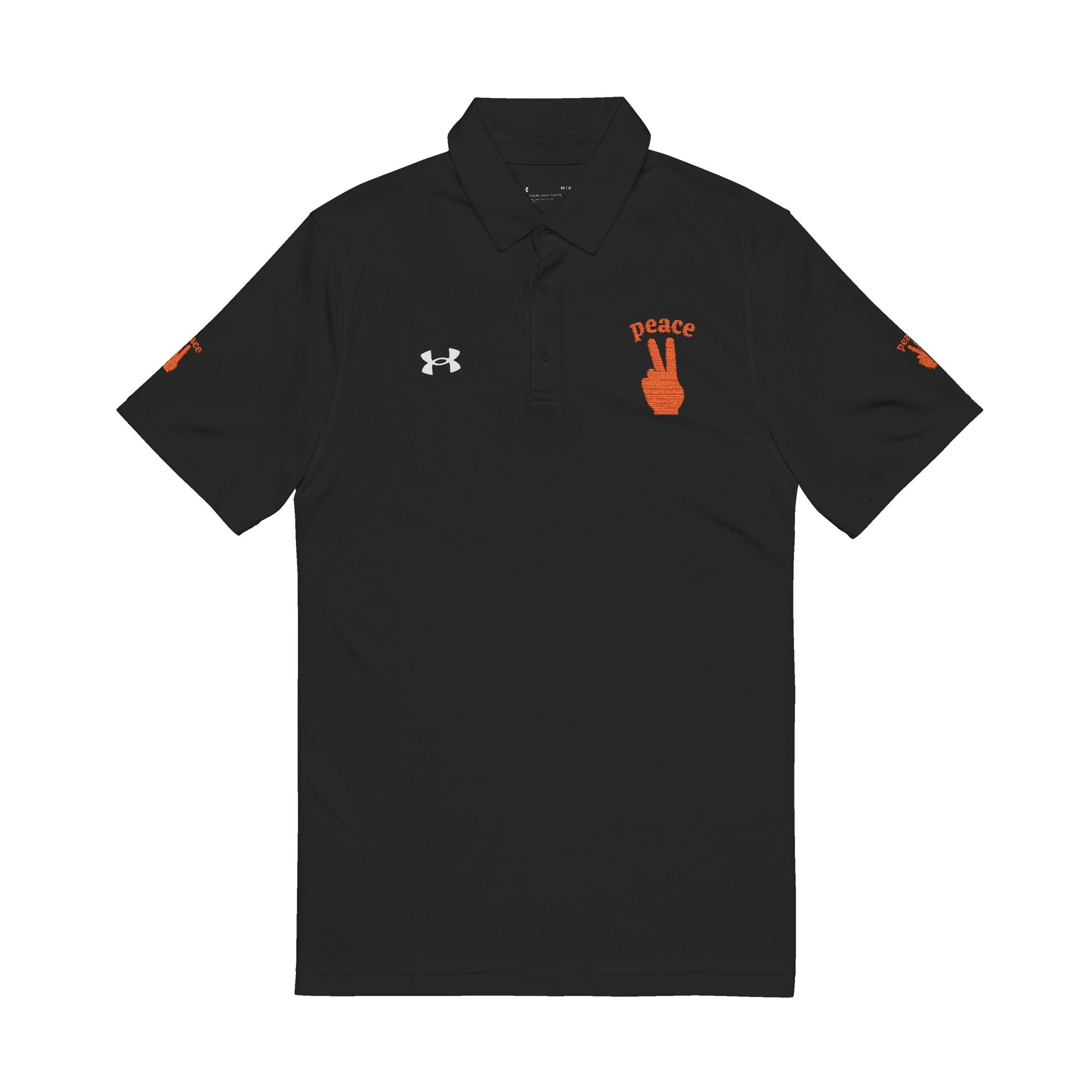 Peace Symbol Embroidered Men's Polo Shirt | Casual Wear, Gift for Him, Sportswear, Summer Fashion, Dad Gift