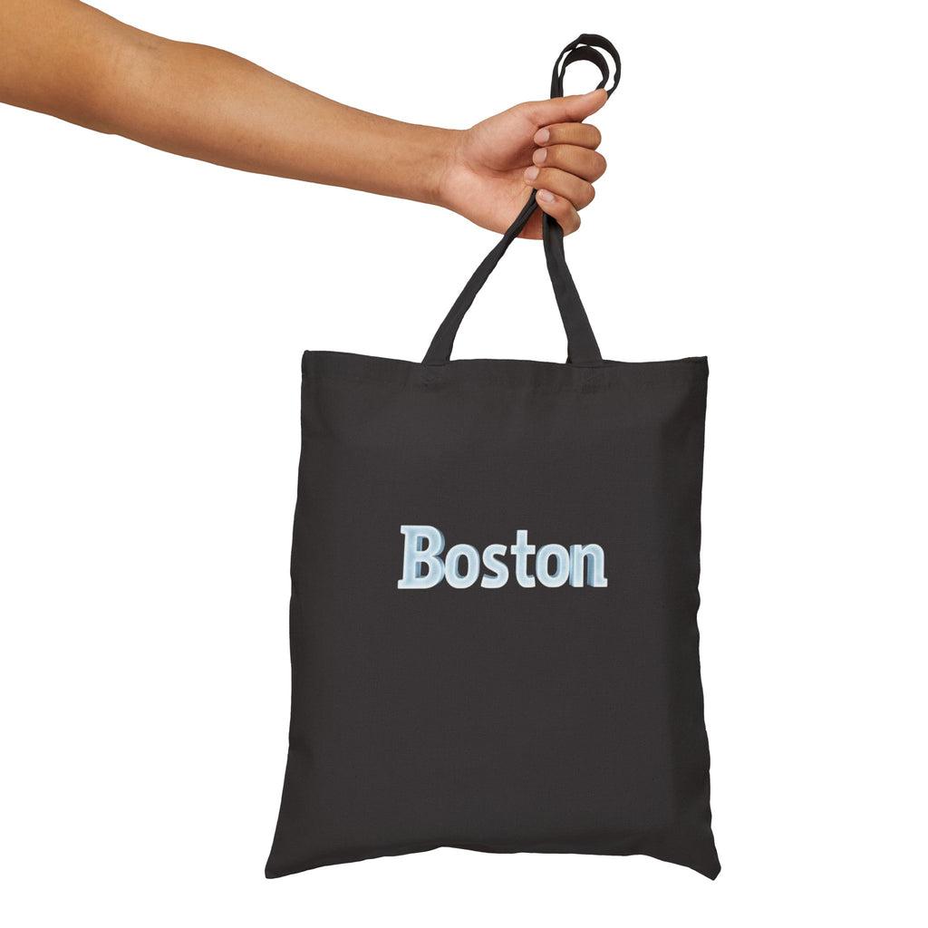 Boston Canvas Tote Bag — Embroidered City Logo Cotton Shopper