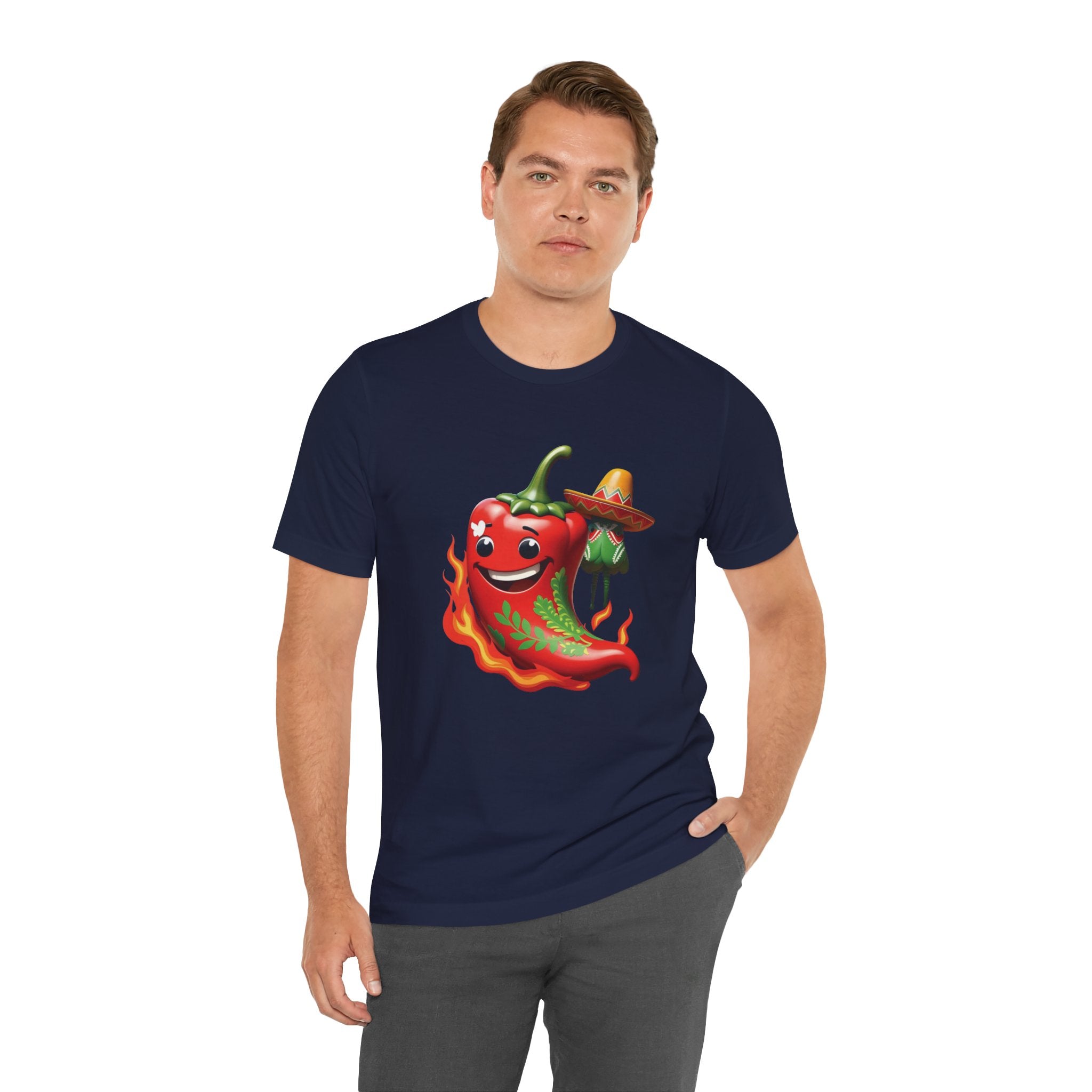 Camiseta gráfica con chile picante ardiente: ¡perfecta para celebraciones de fiestas!