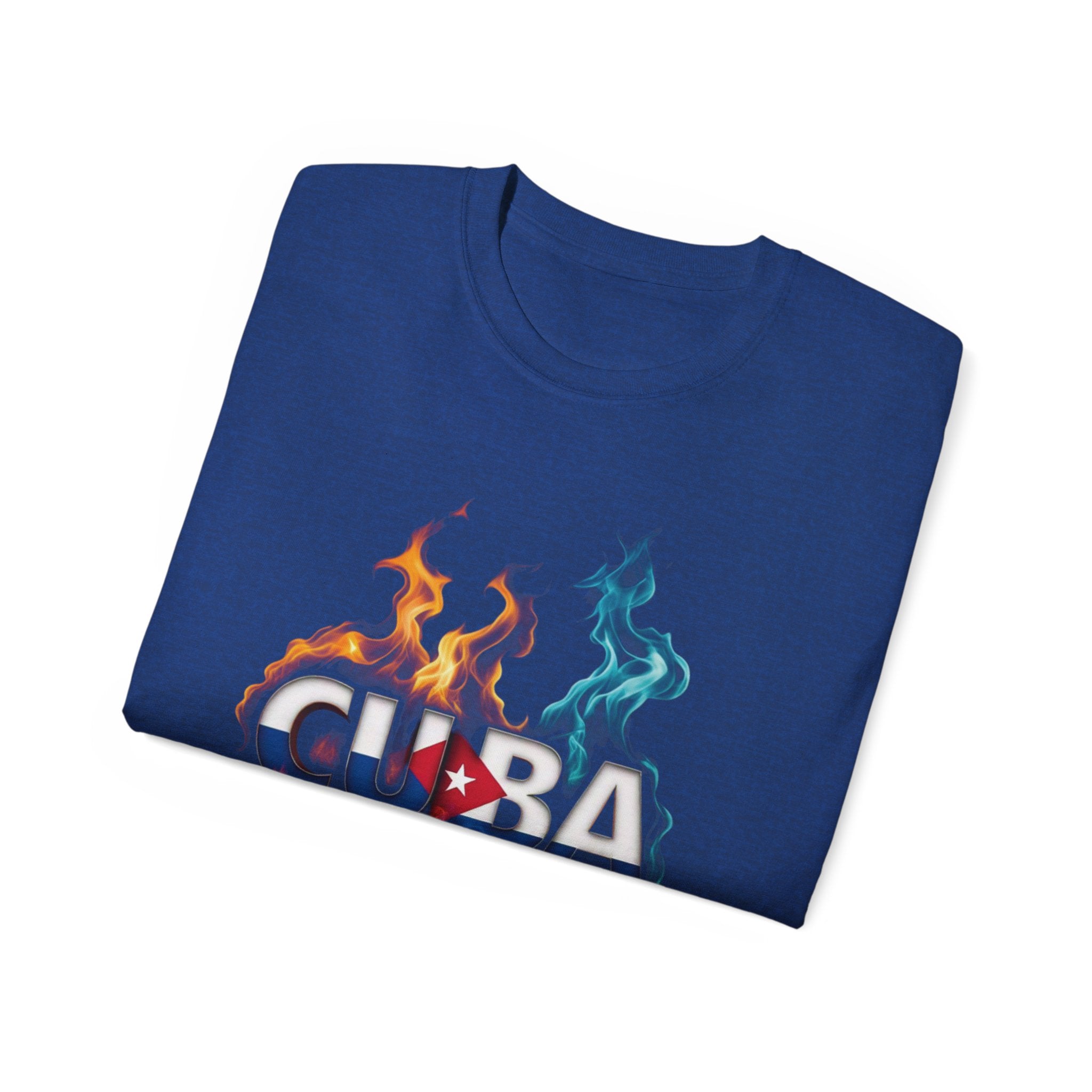 Camiseta gráfica con llamas de Cuba