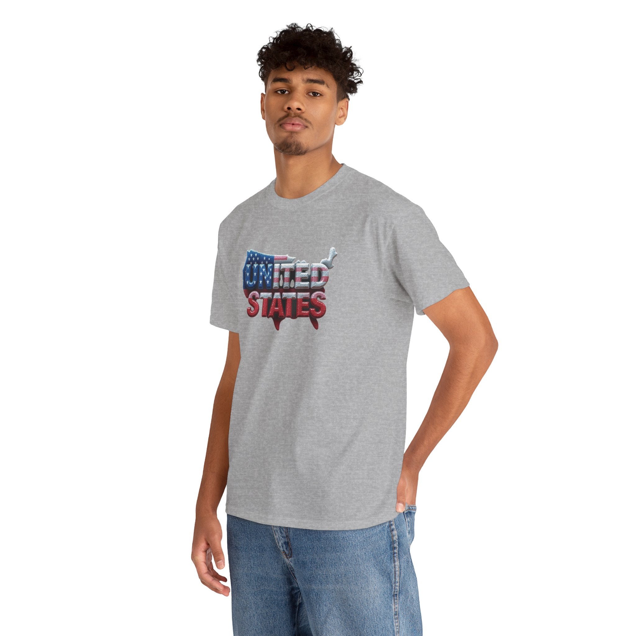 Unisex Heavy Cotton Tee - United States Graphic Tee for Patriotism & Independence Day