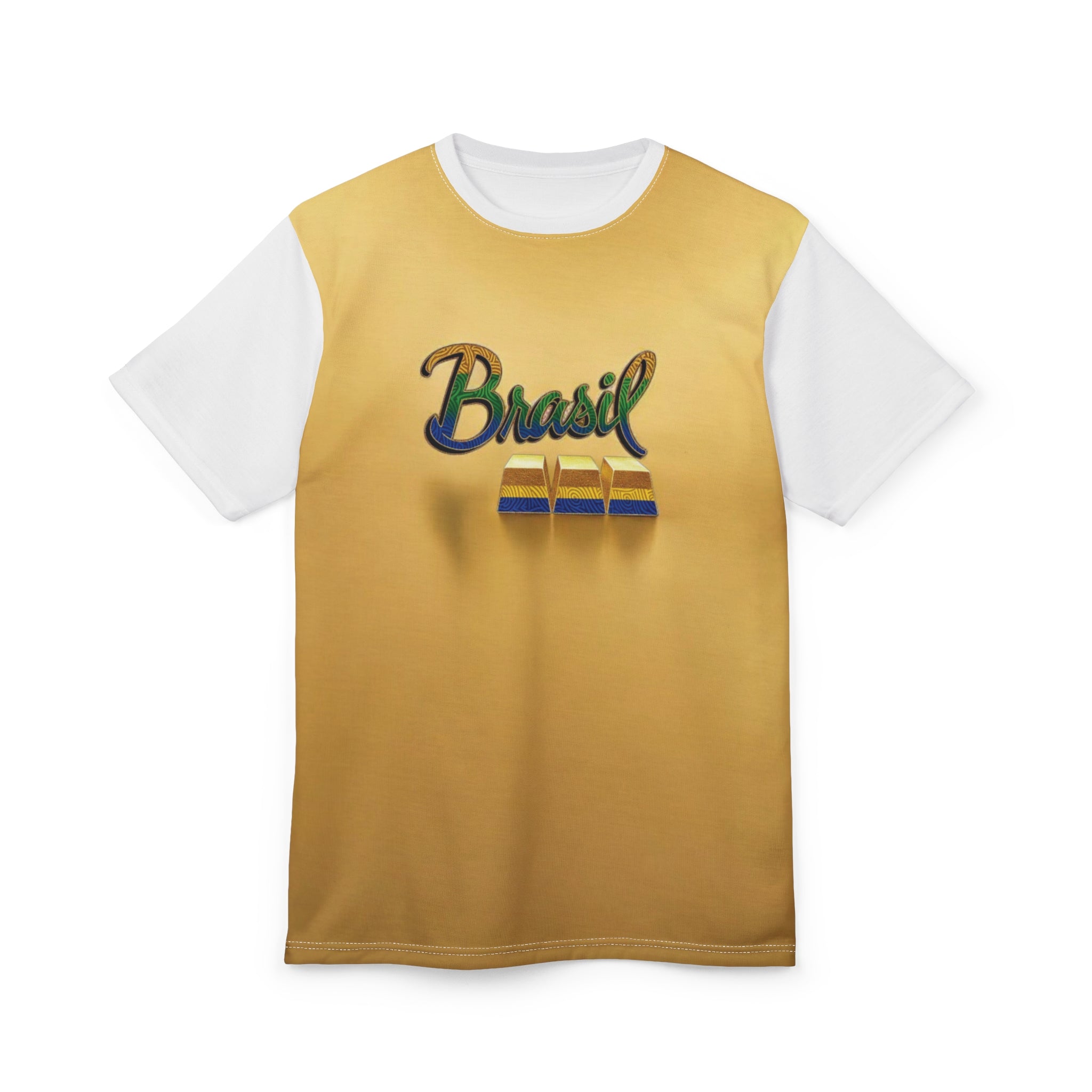 Camiseta unissex Brasil Cut & Sew - Estilo vibrante de verão para os amantes do Brasil